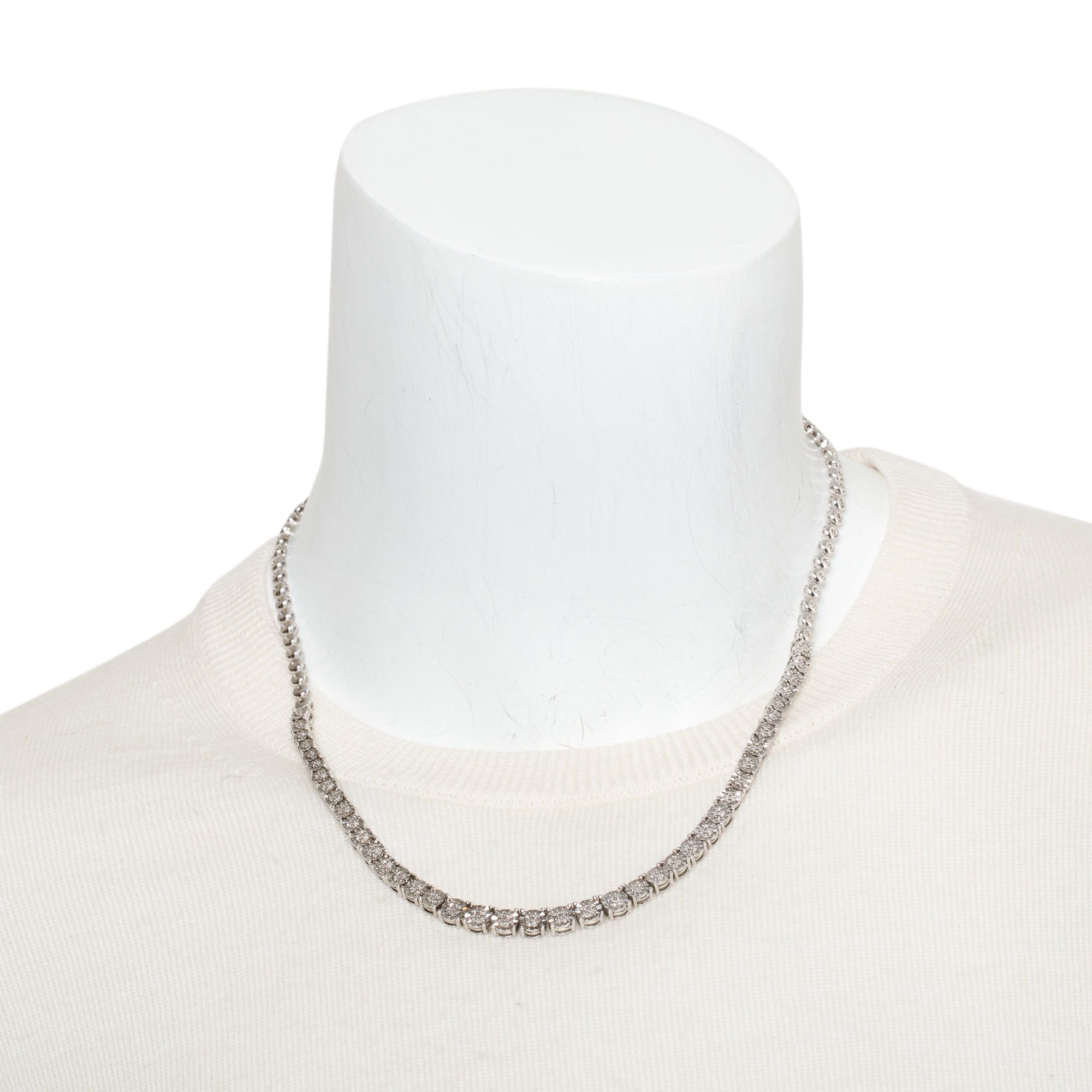 Effy Sterling Silver Diamond Necklace w/ Box