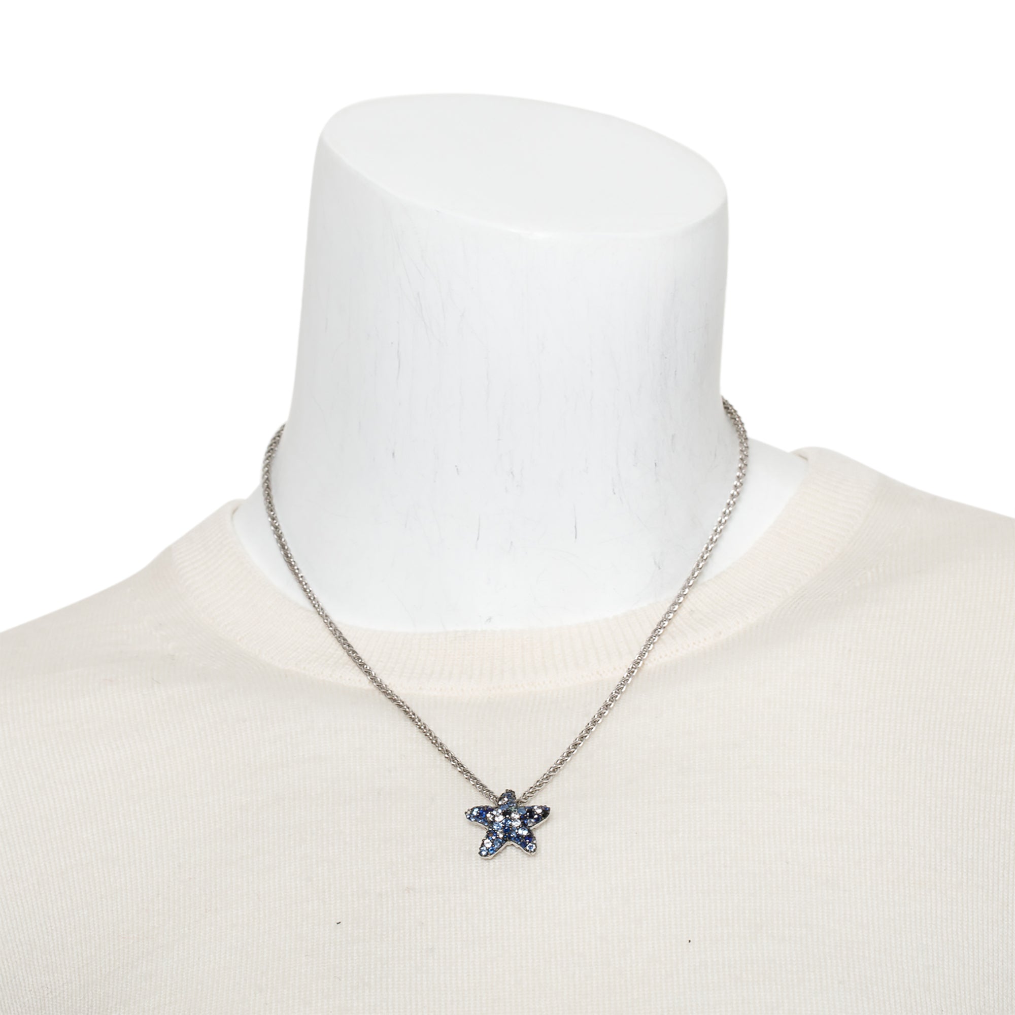 Effy Sterling Silver Sapphire Star Pendant Necklace w/ Box