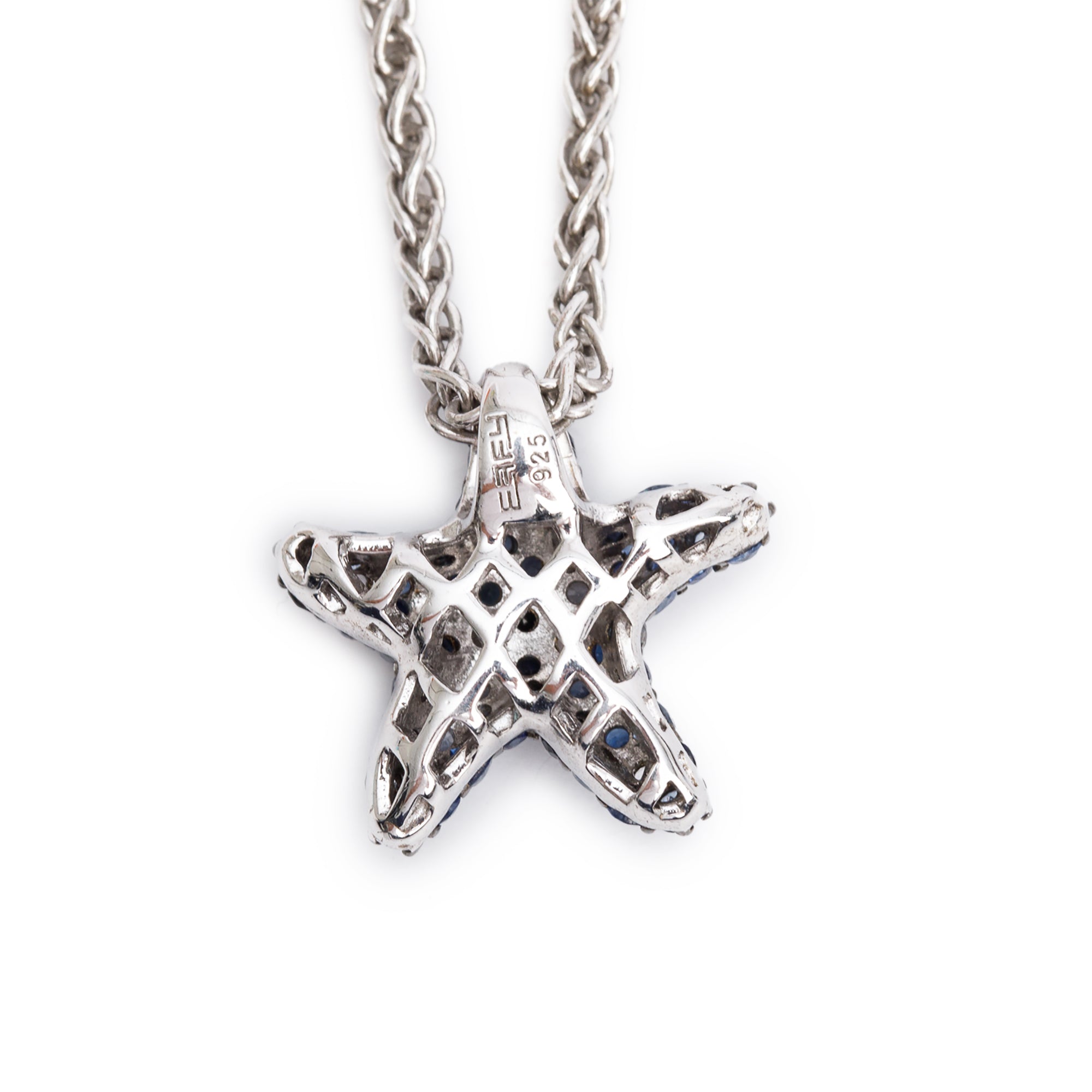Effy Sterling Silver Sapphire Star Pendant Necklace w/ Box