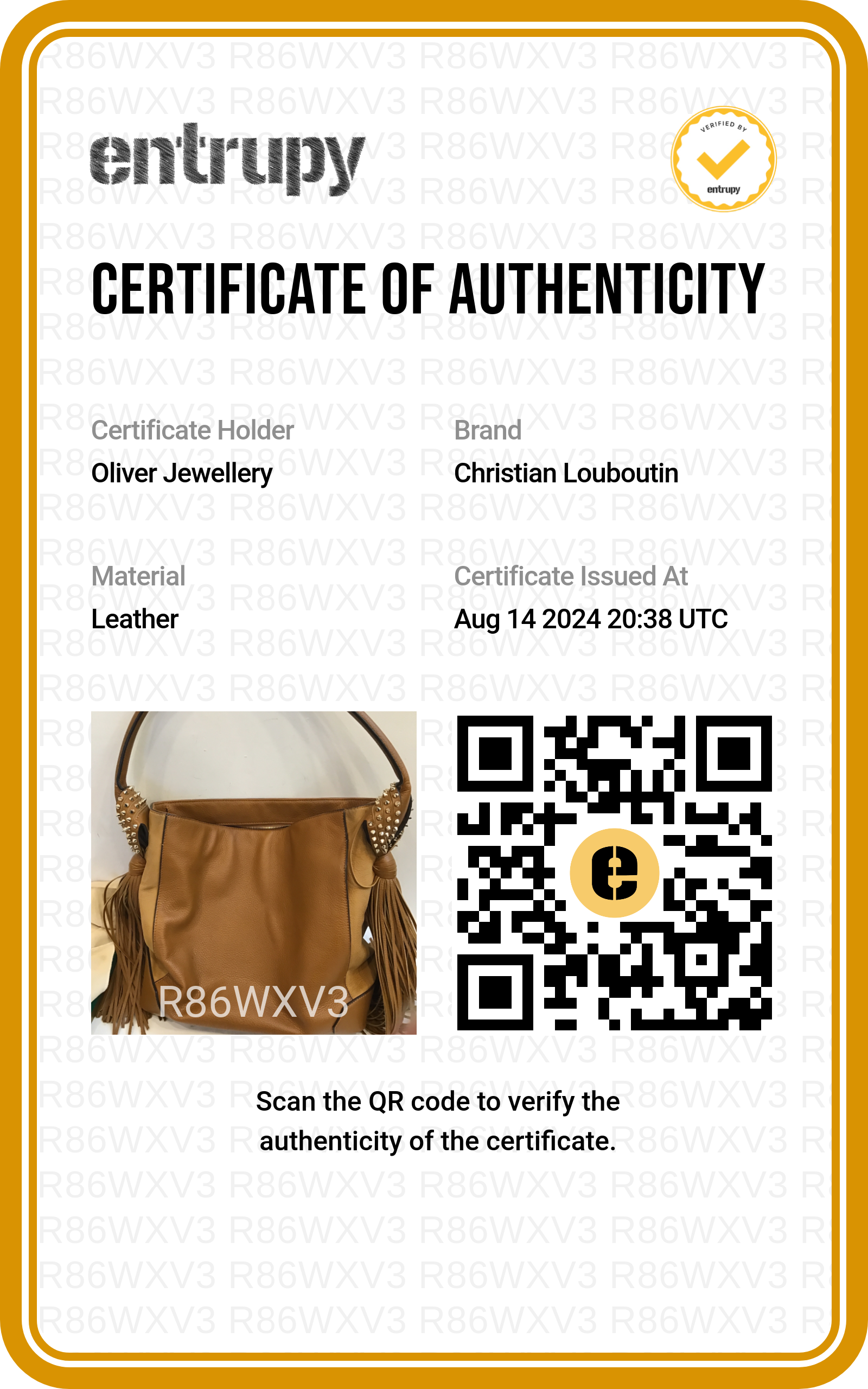 Christian Louboutin Tan Calf Leather Spike Tassel Hobo Bag