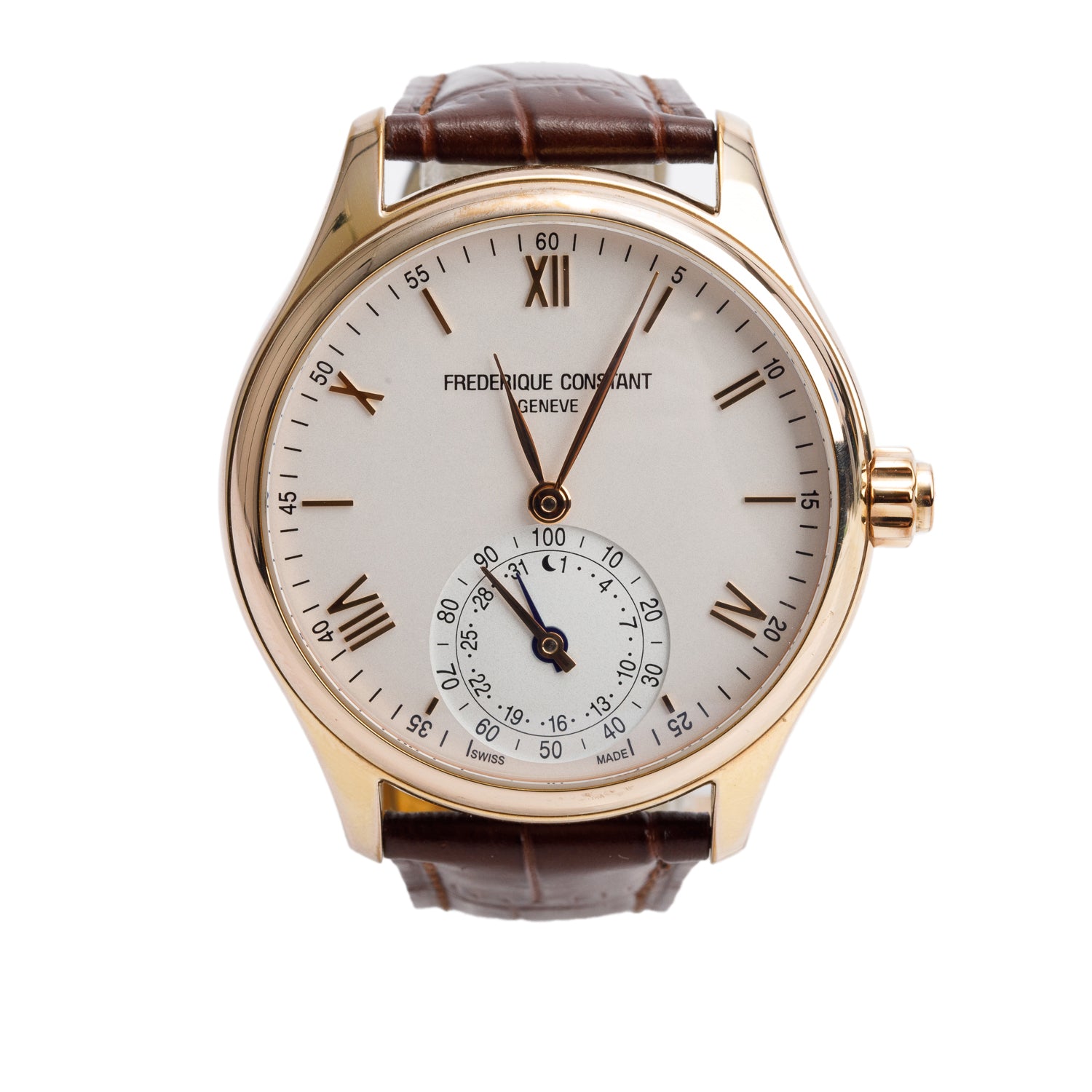 Frederique Constant Rose Gold Plated Stainless Steel Horological 42 MM Smart Watch w/ Box & Papers