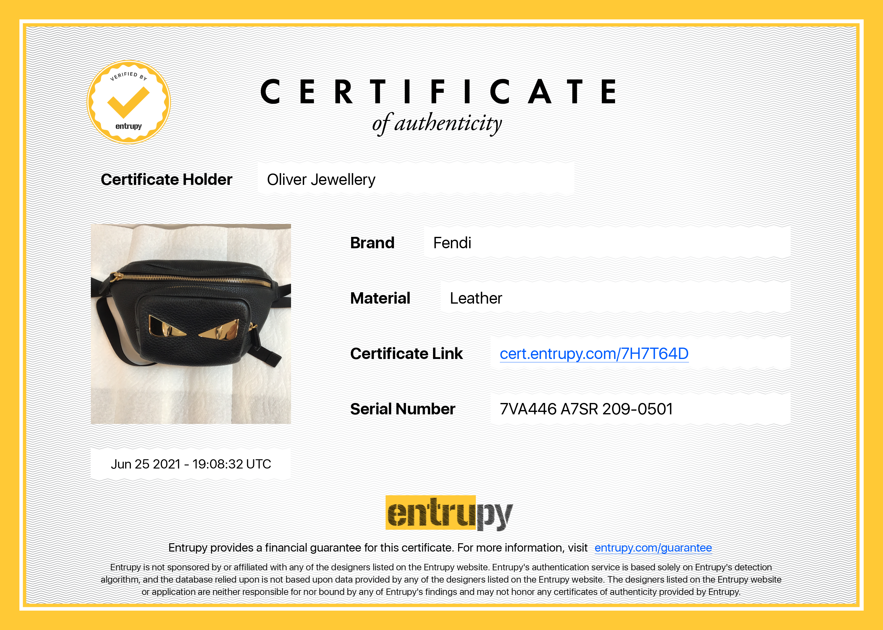 Fendi 2020 Bug Belt Bag w/ Box