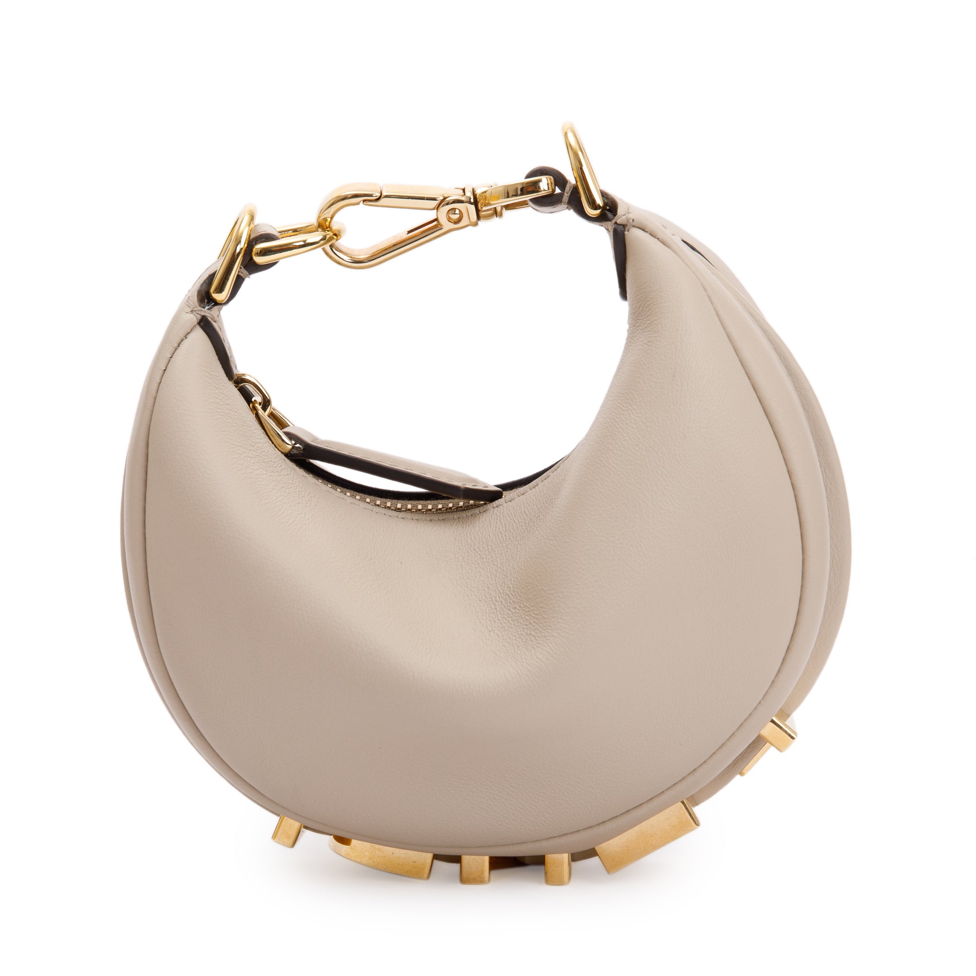 Fendi 2022 Beige Calfskin Leather Nano Fendigraphy Bag w/ Box