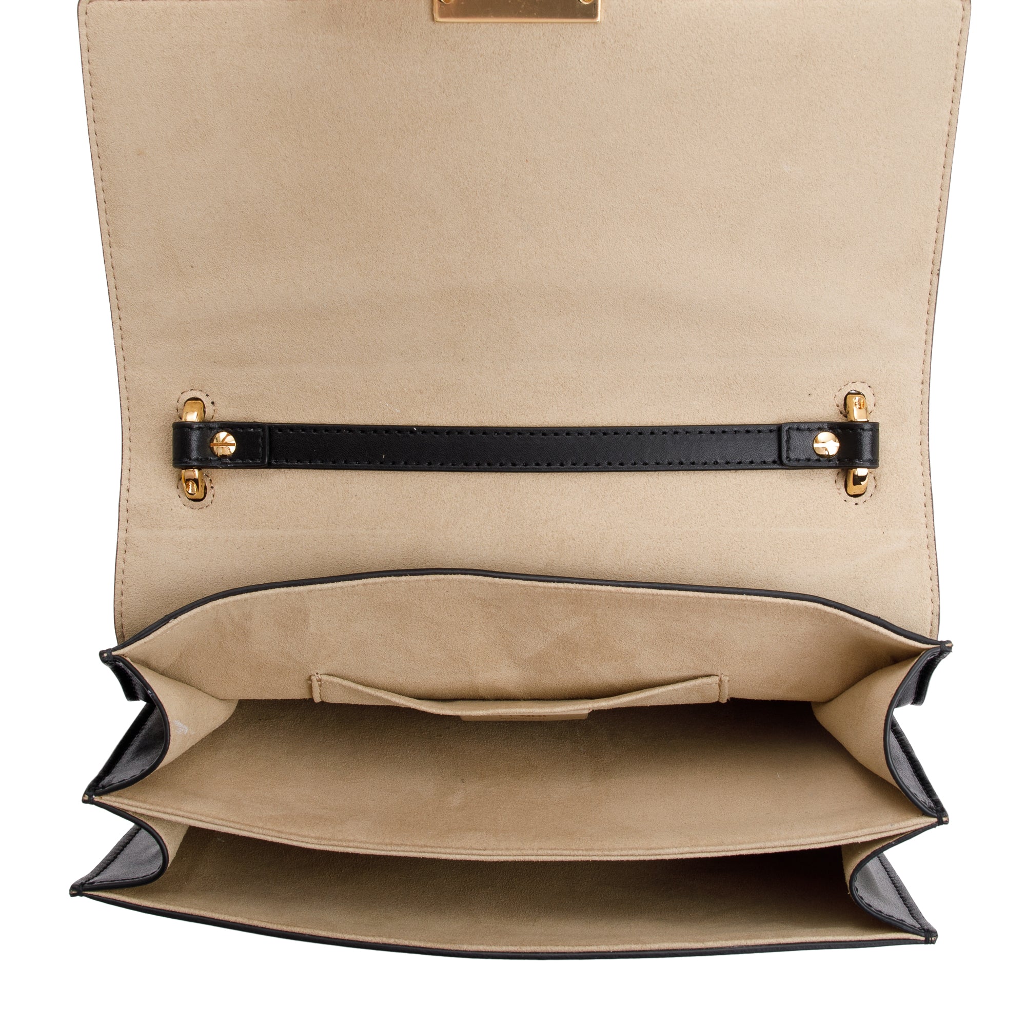 Fendi 2022 FF Embossed & Black Calfskin Leather Kan I Shoulder Bag w/ Box, Receipt & Strap