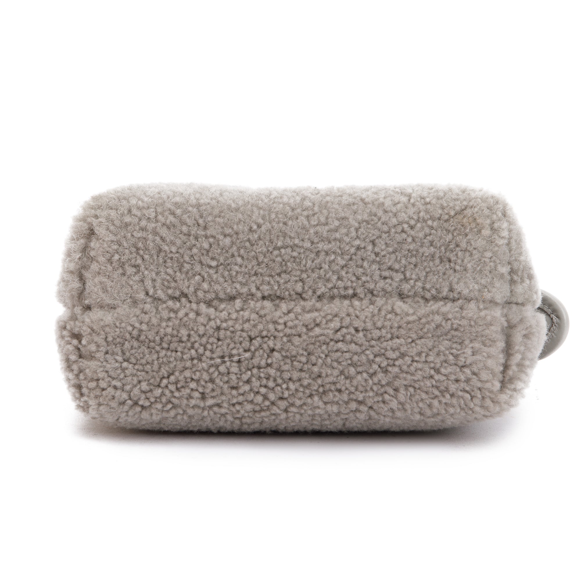 Fendi 2022 Grey Sheepskin Logo Embroidered By the Way Mini Boston Bag w/ Strap & Box