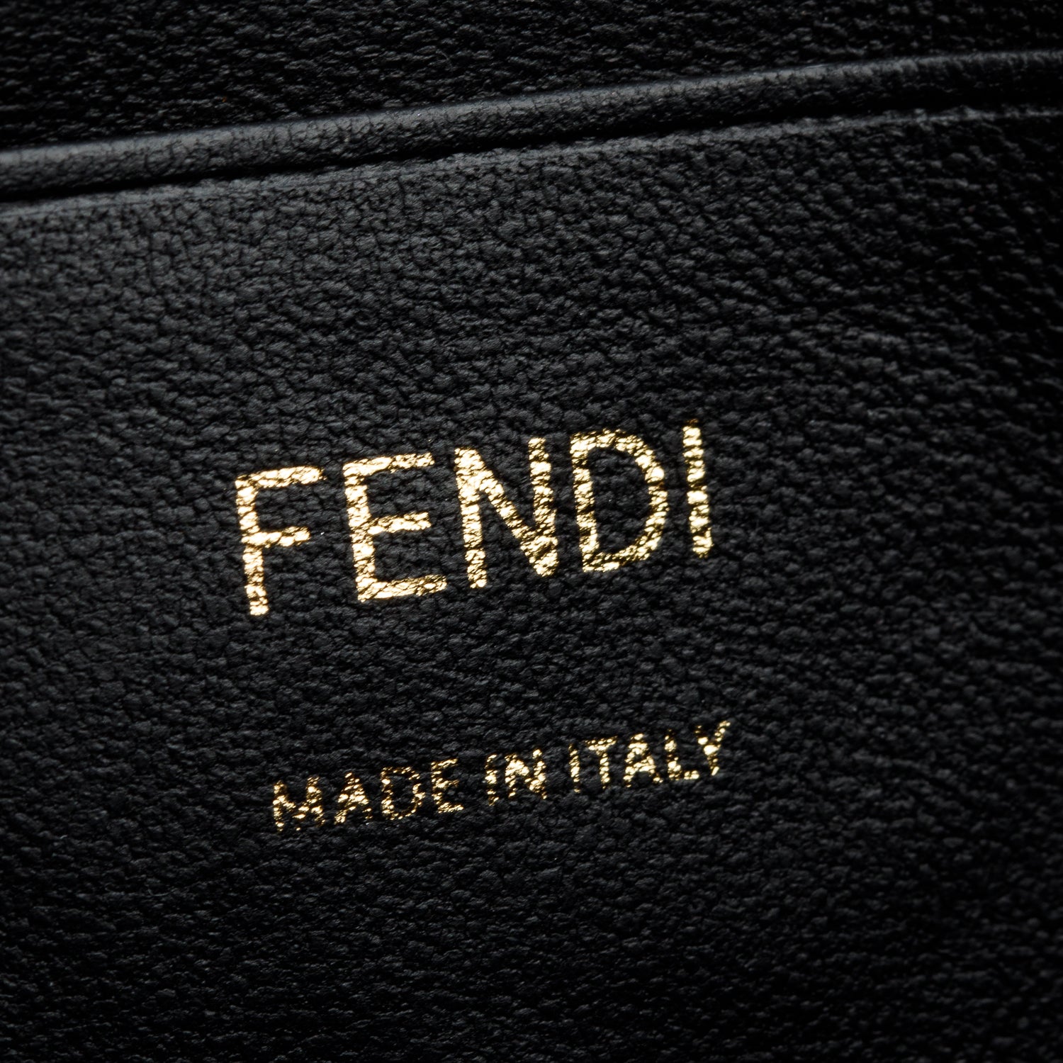 Fendi 2023 Black FF Embossed Nappa Leather Mini Be Baguette Chain Crossbody w/ Straps &Receipt