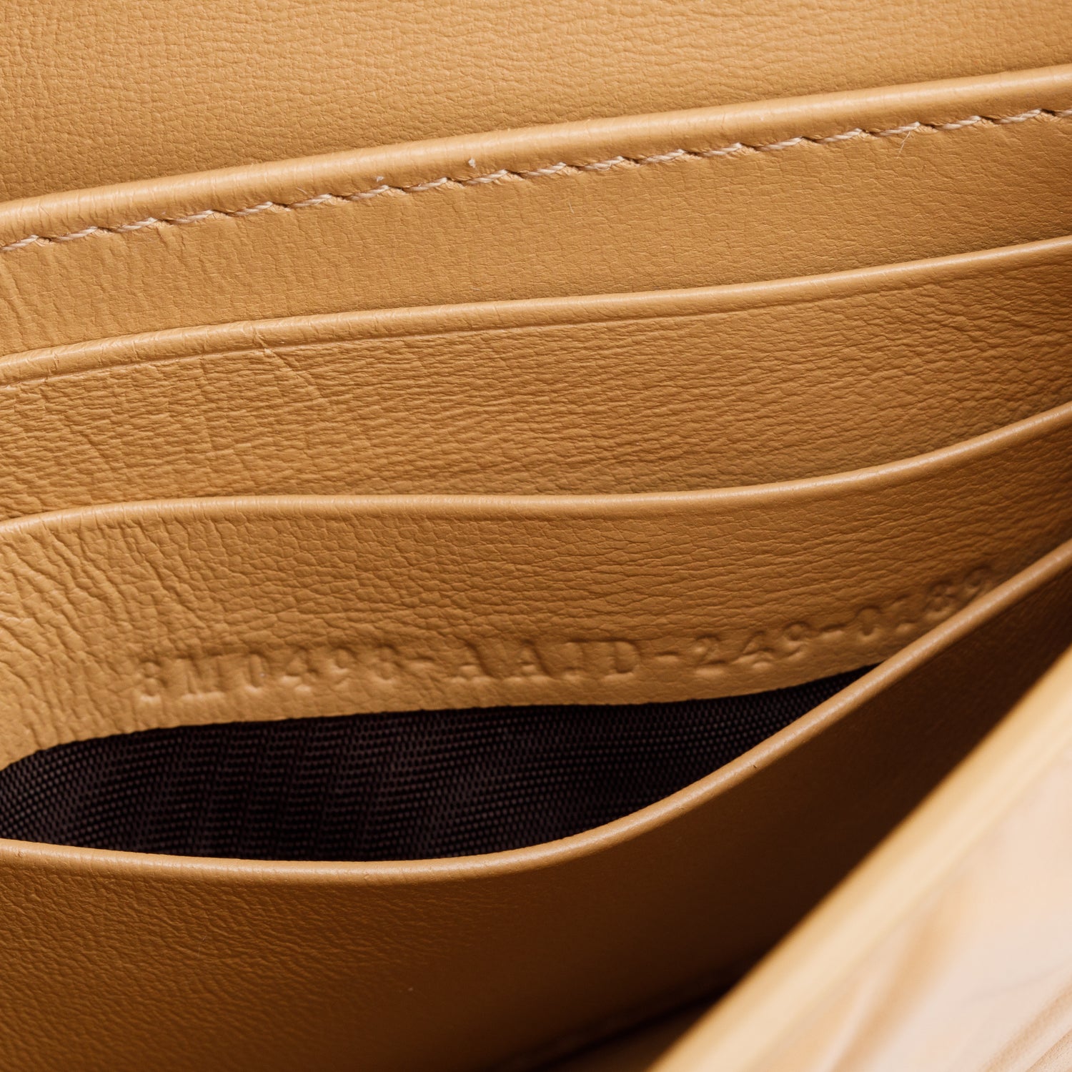 Fendi 2024 Beige FF Embossed Nappa Leather Baguette Wallet on Chain w/ Strap & Box