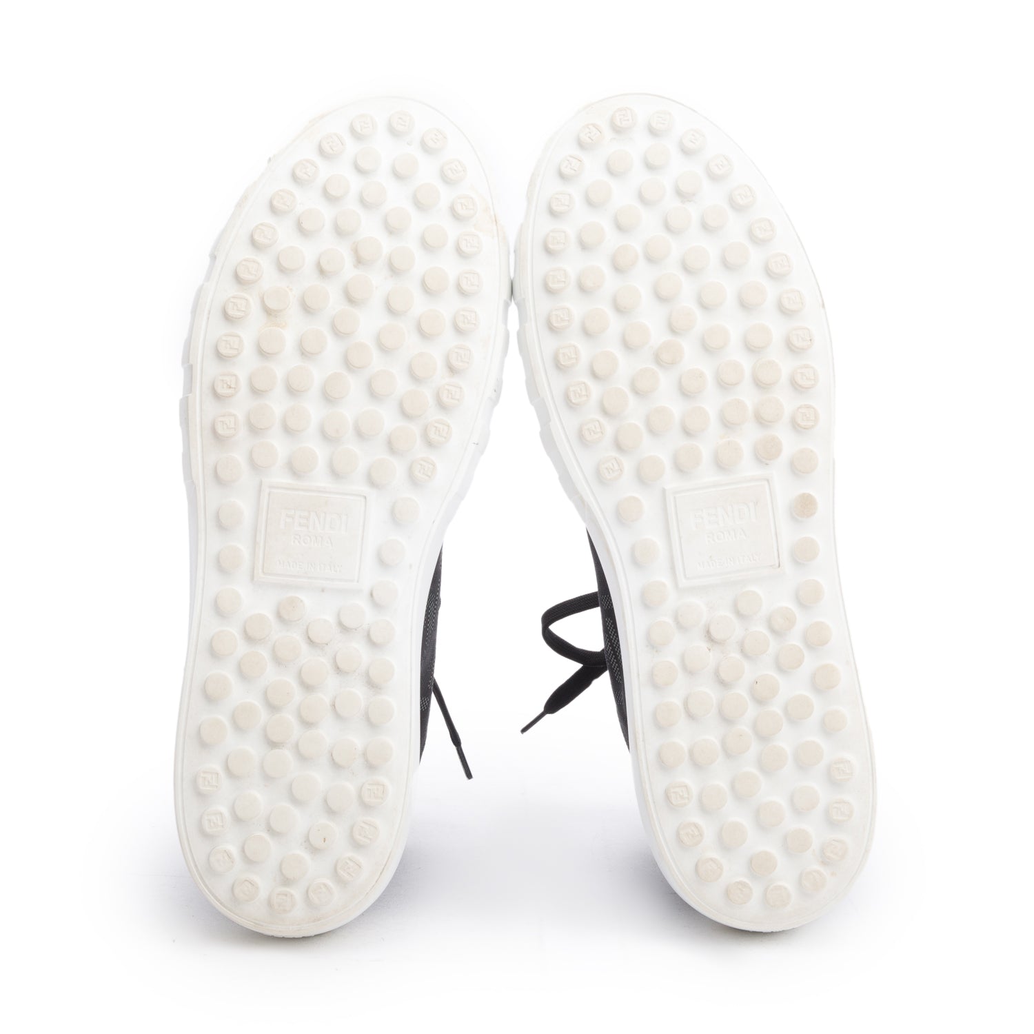 Fendi Black Zucca FF Canvas High-Top Force Sneakers, Men's Size 10