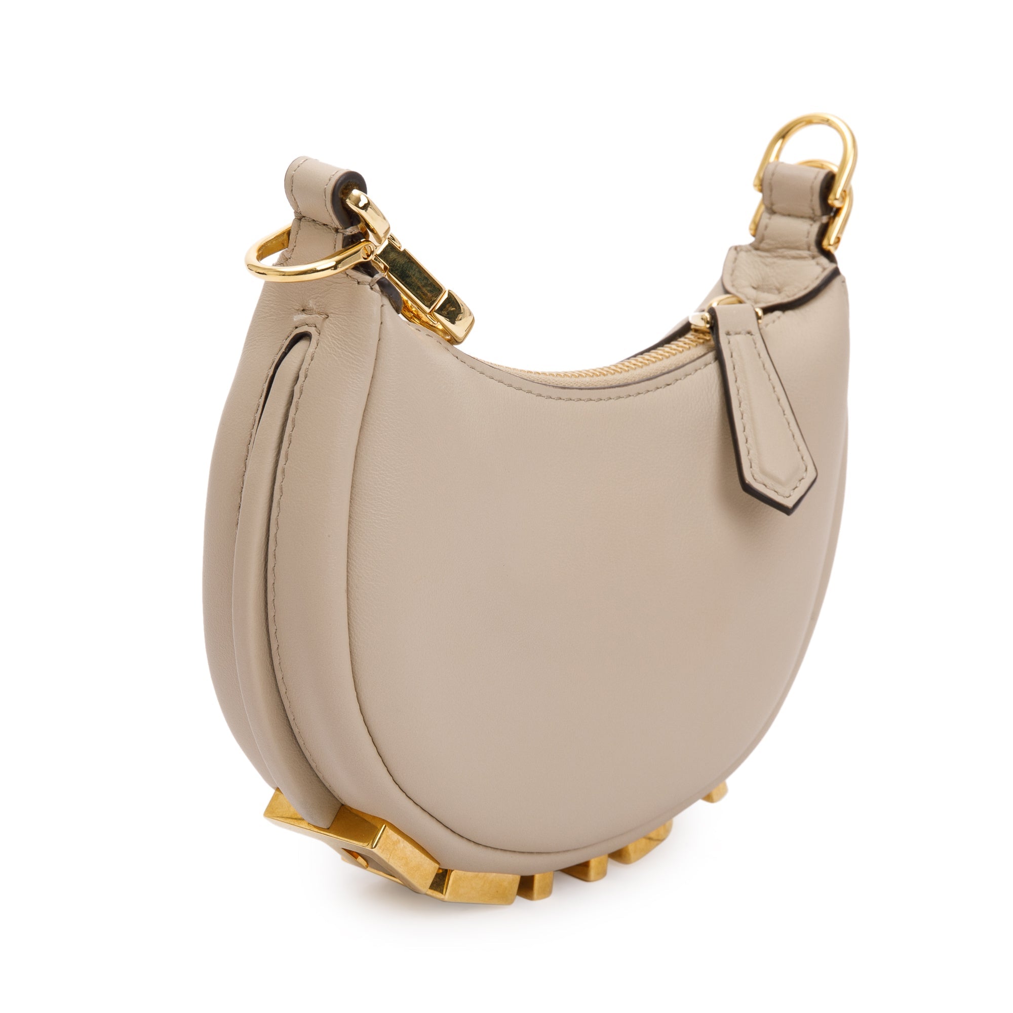 Fendi Beige Calfskin Leather Nano Fendigraphy Bag