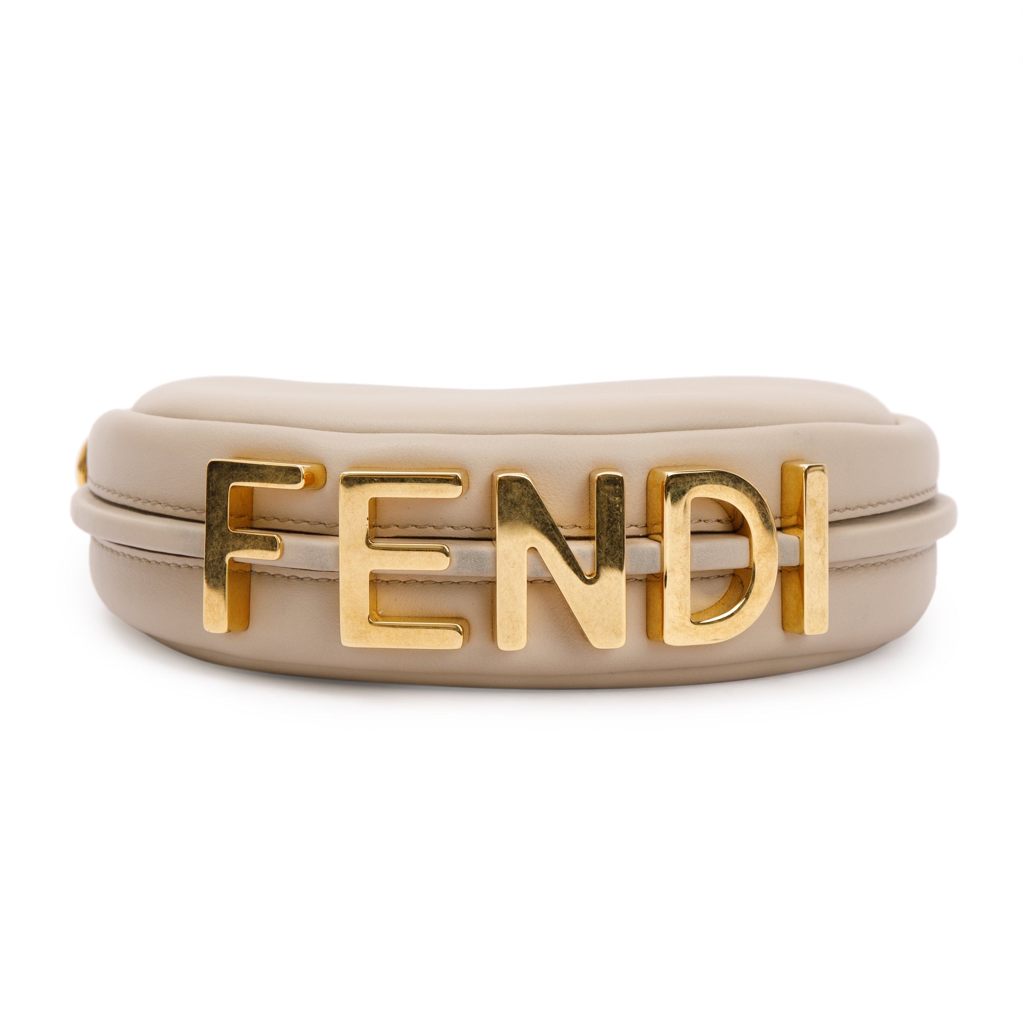 Fendi Beige Calfskin Leather Nano Fendigraphy Bag