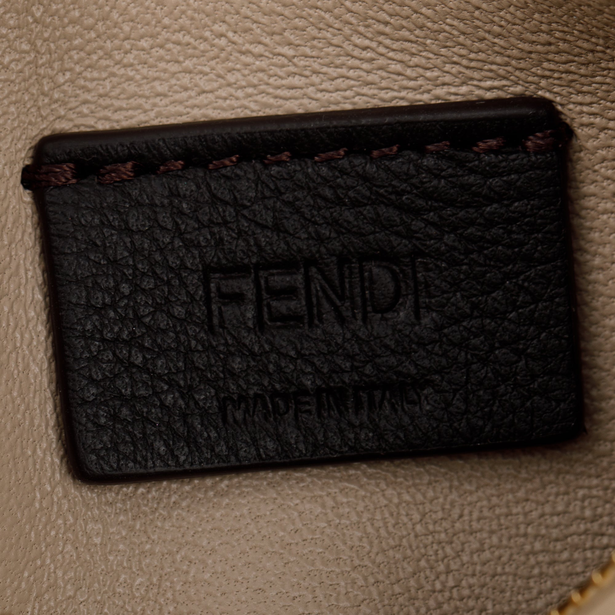 Fendi Beige Calfskin Leather Nano Fendigraphy Bag