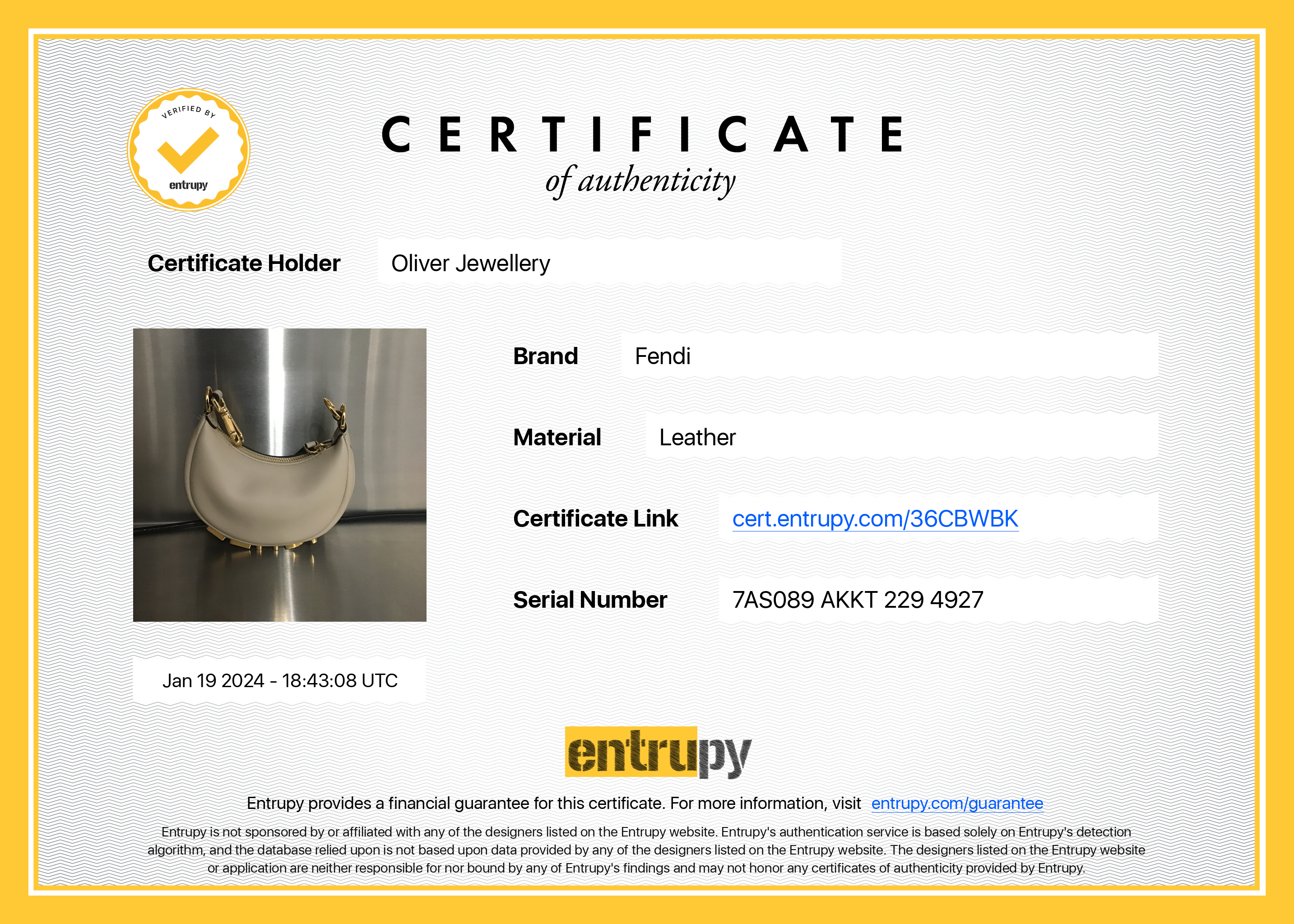 Fendi Beige Calfskin Leather Nano Fendigraphy Bag