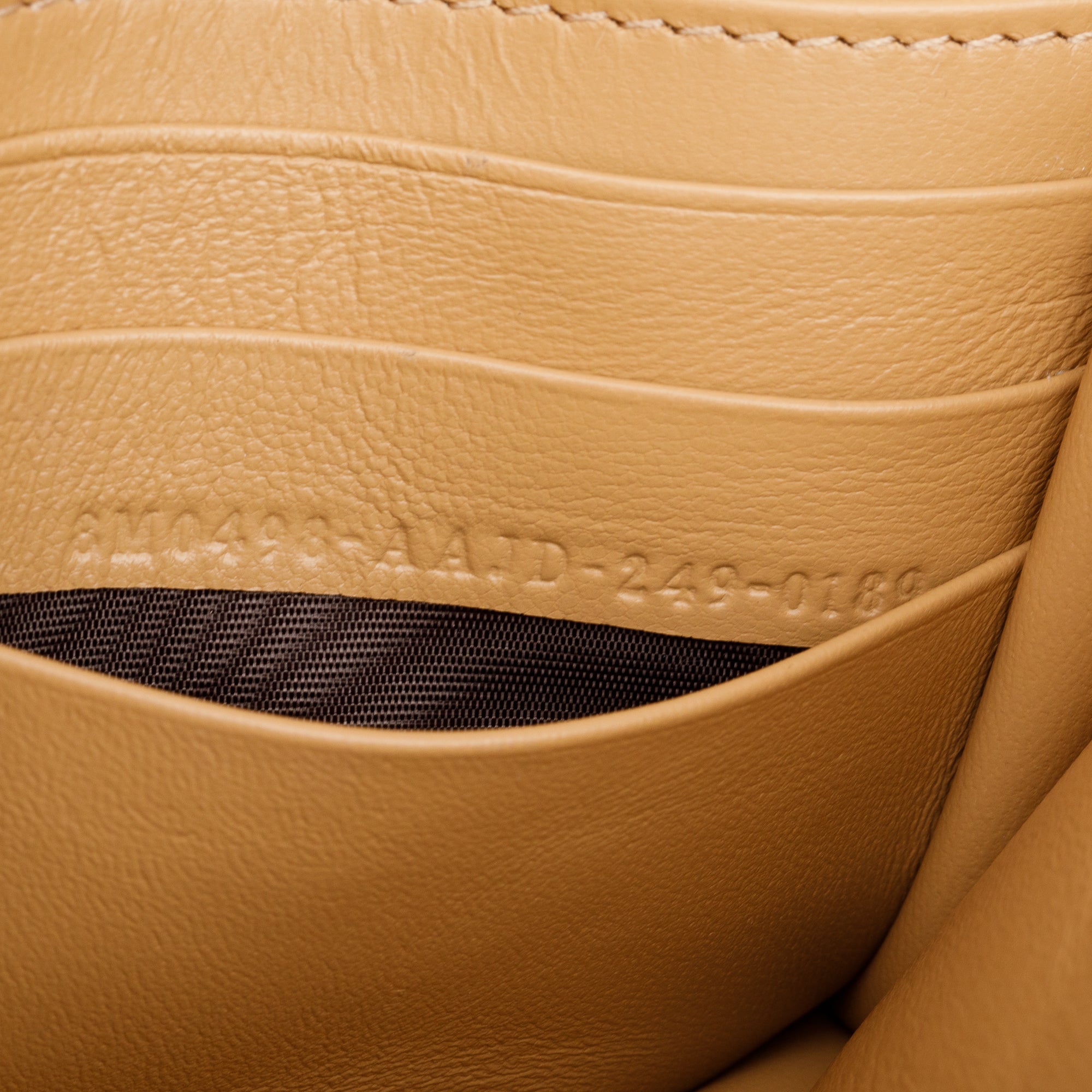 Fendi Beige Leather Baguette Wallet on Chain w/ Box