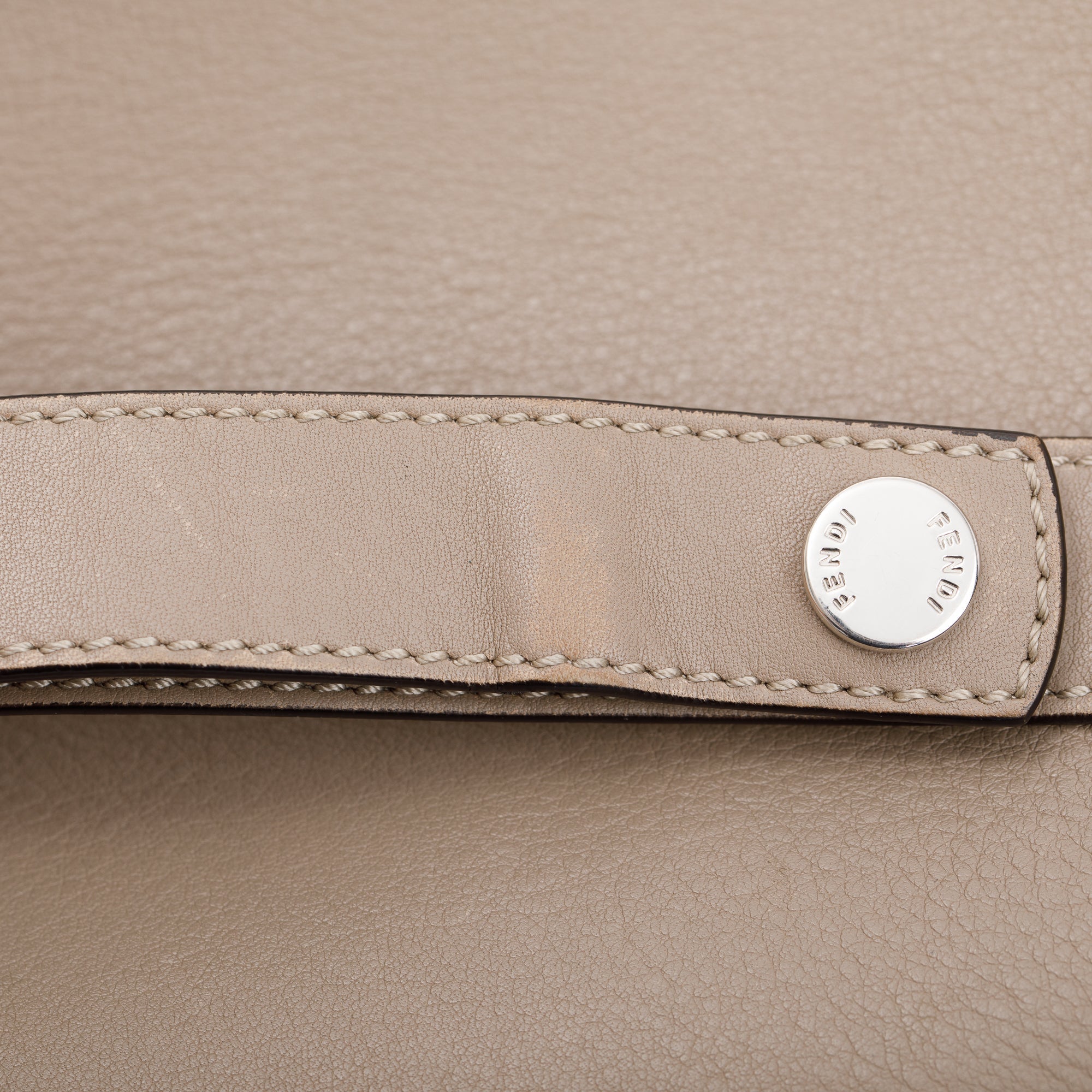 Fendi Beige Leather Python-Trimmed Medium By the Way Handle Bag with Box and Dustbag