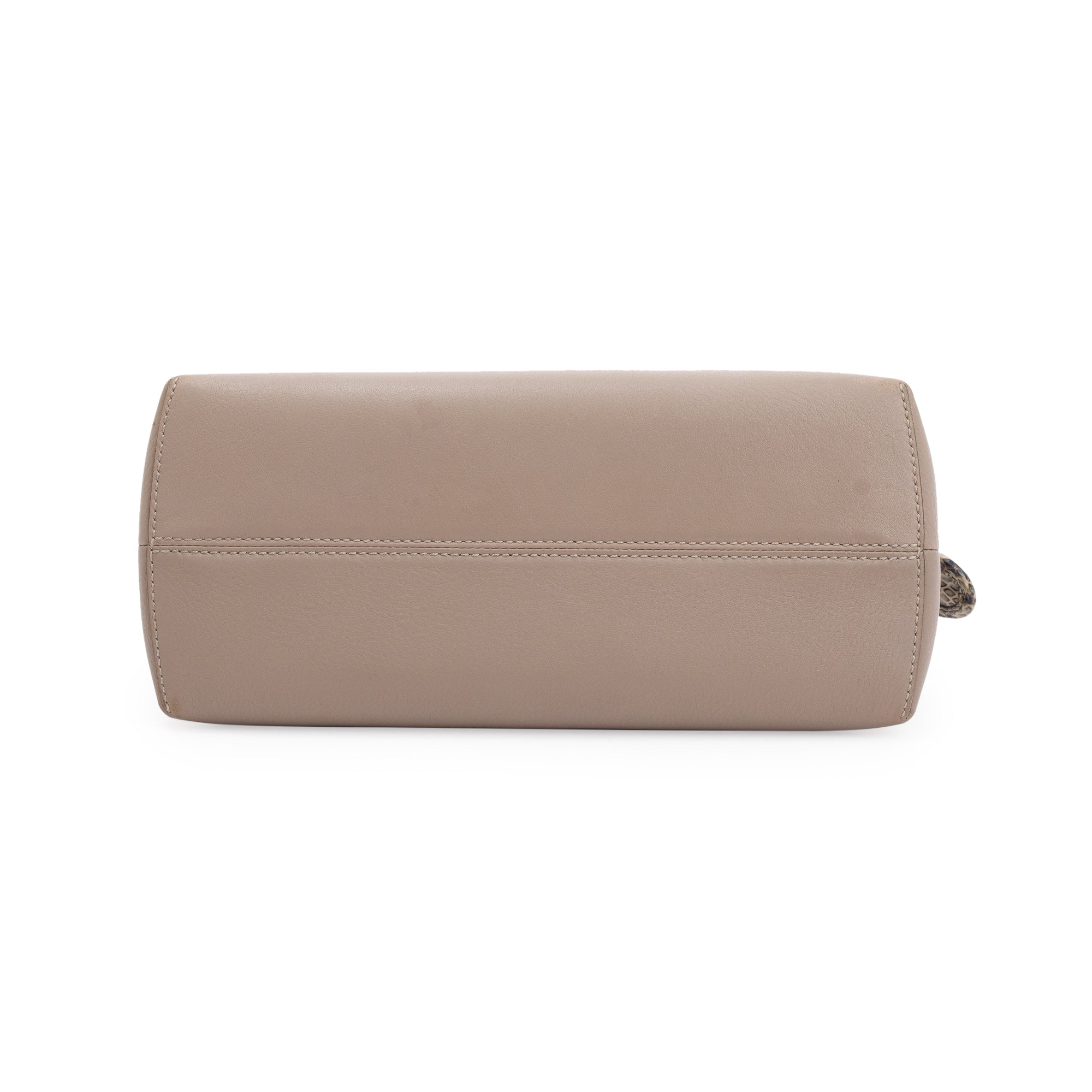 Fendi Beige Leather Python-Trimmed Medium By the Way Handle Bag with Box and Dustbag