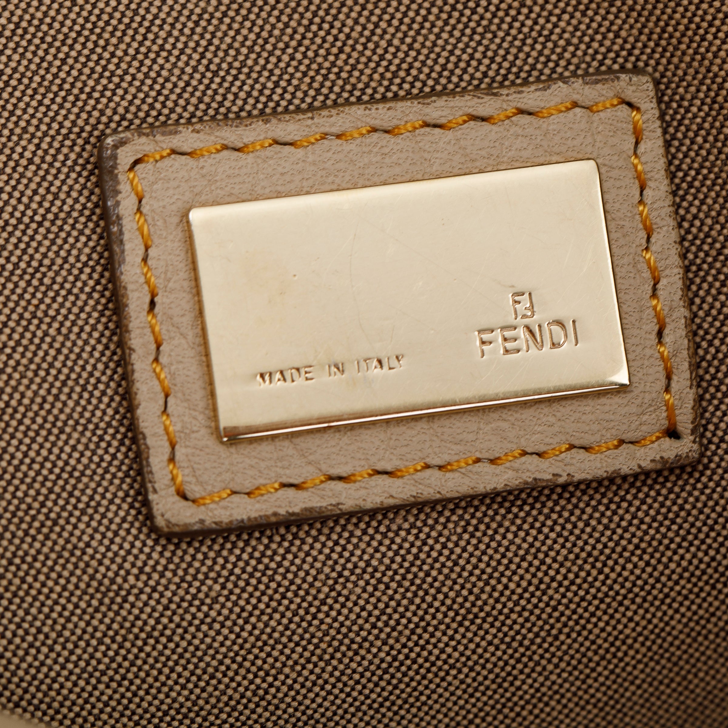 Fendi Beige Zucchino Vitello Shopping Tote