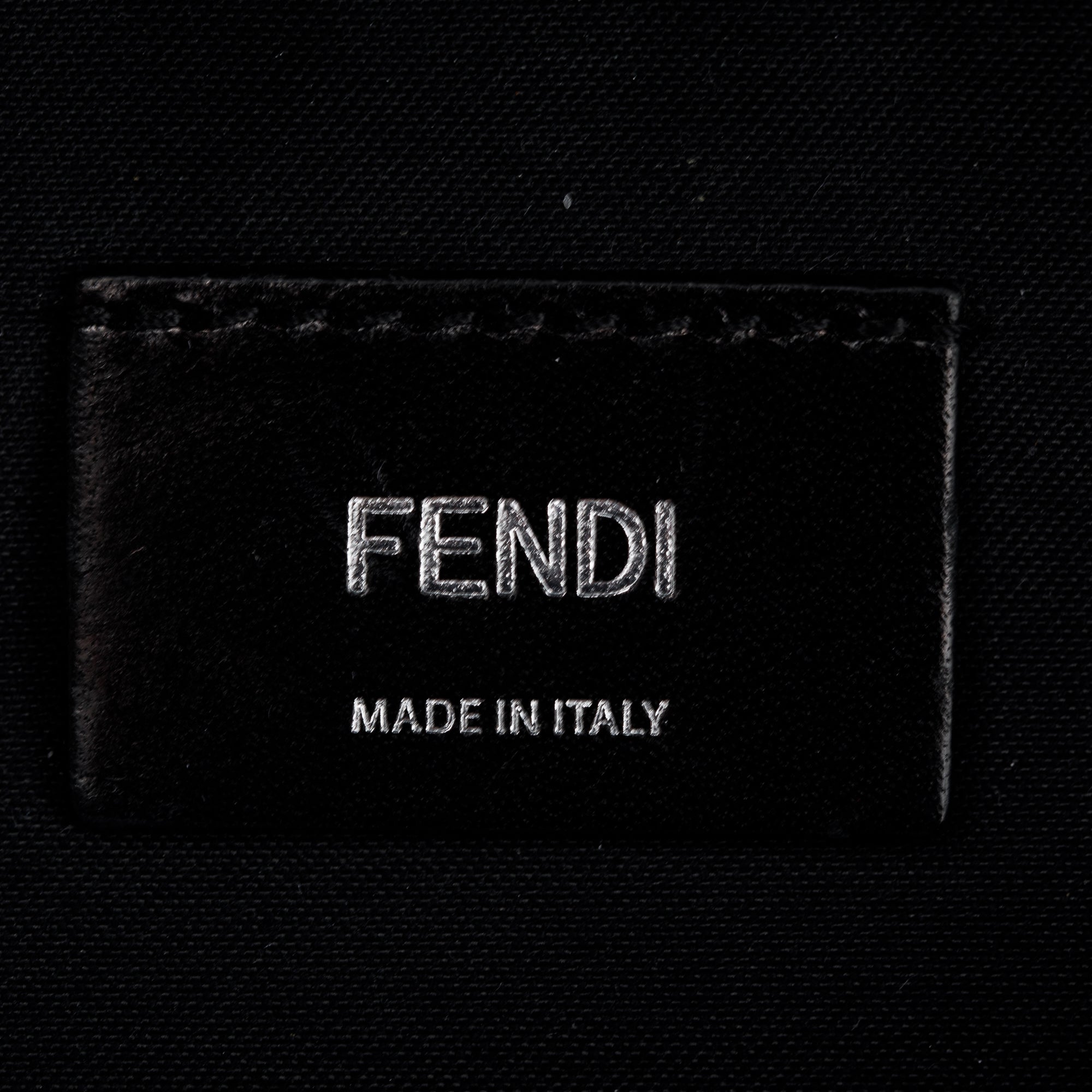 Fendi Black Calfskin Leather Embossed FF Belt Bag