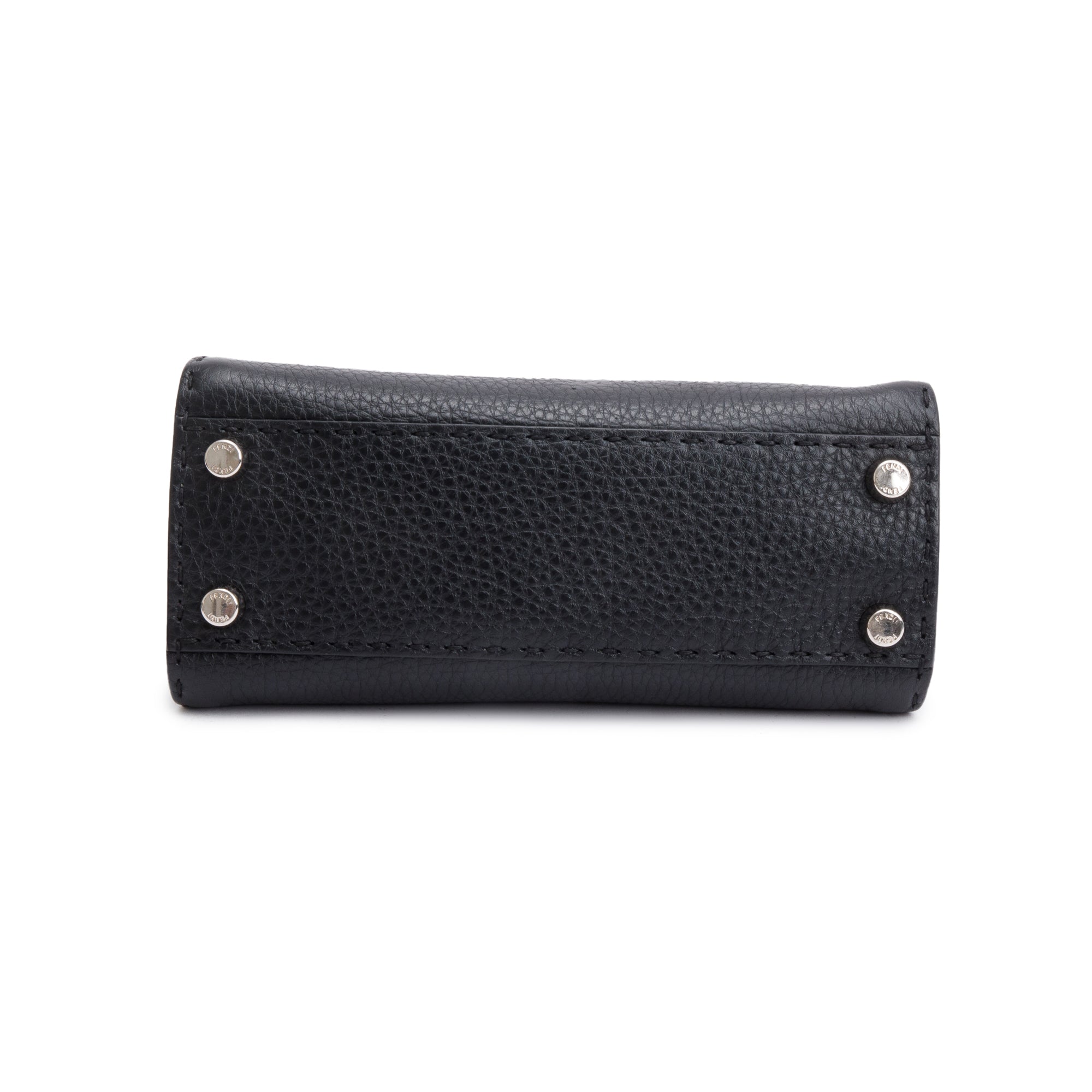 Fendi Black Calfskin Leather Mini Peekaboo ISeeU Bag w/ Strap