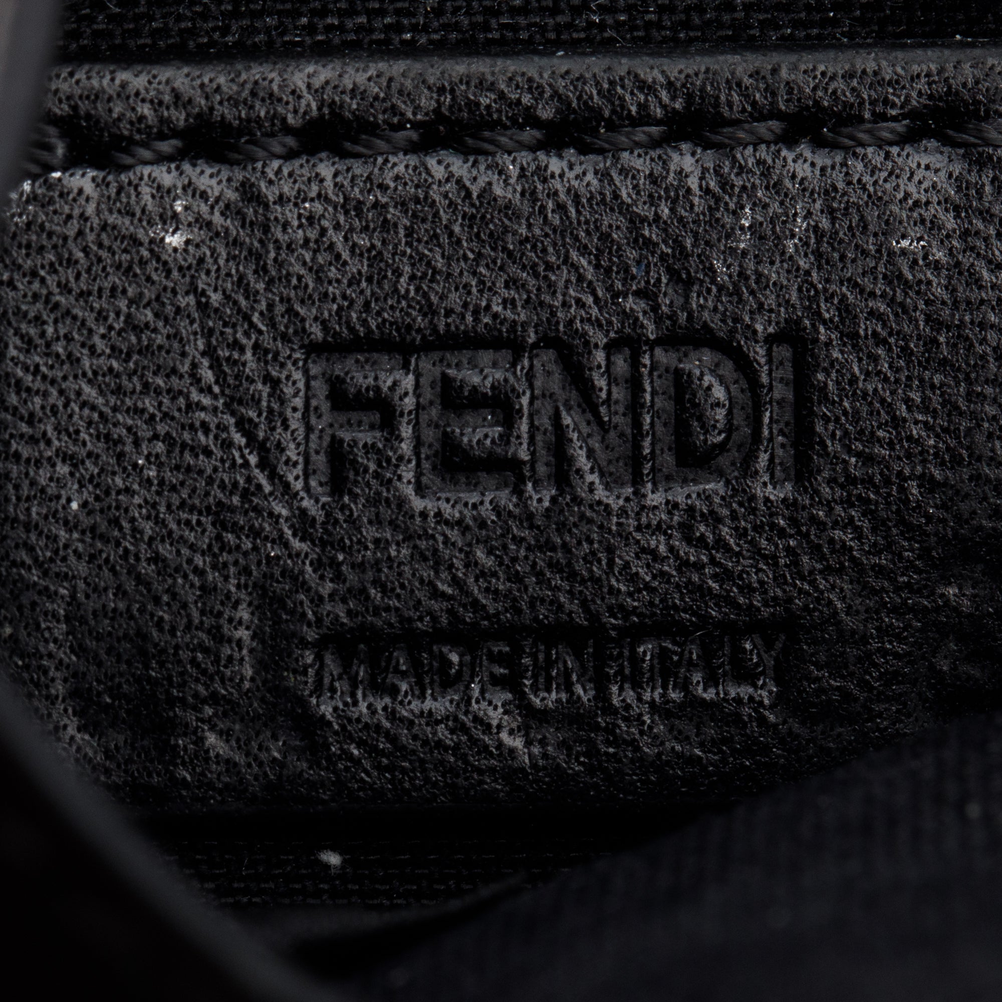 Fendi Black Calfskin Leather Monster Motif Card Case