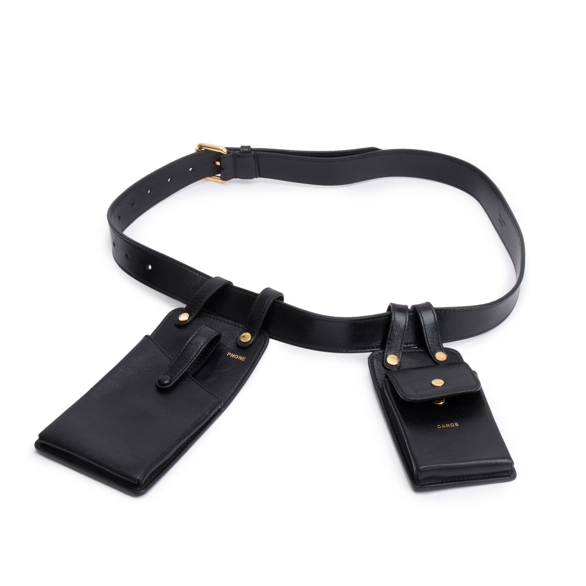 Fendi Black Calfskin Leather Utility Tool Belt Pouch