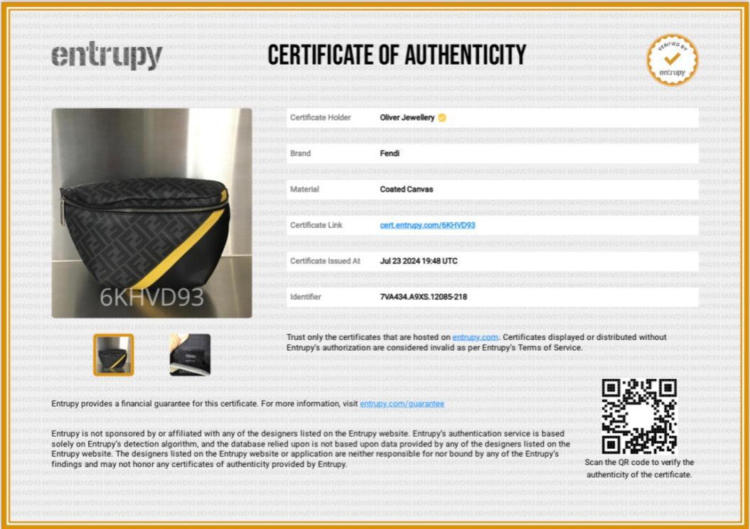 Fendi Black FF Zucca Canvas Calfskin Leather 1974 Diagonal Belt Bag