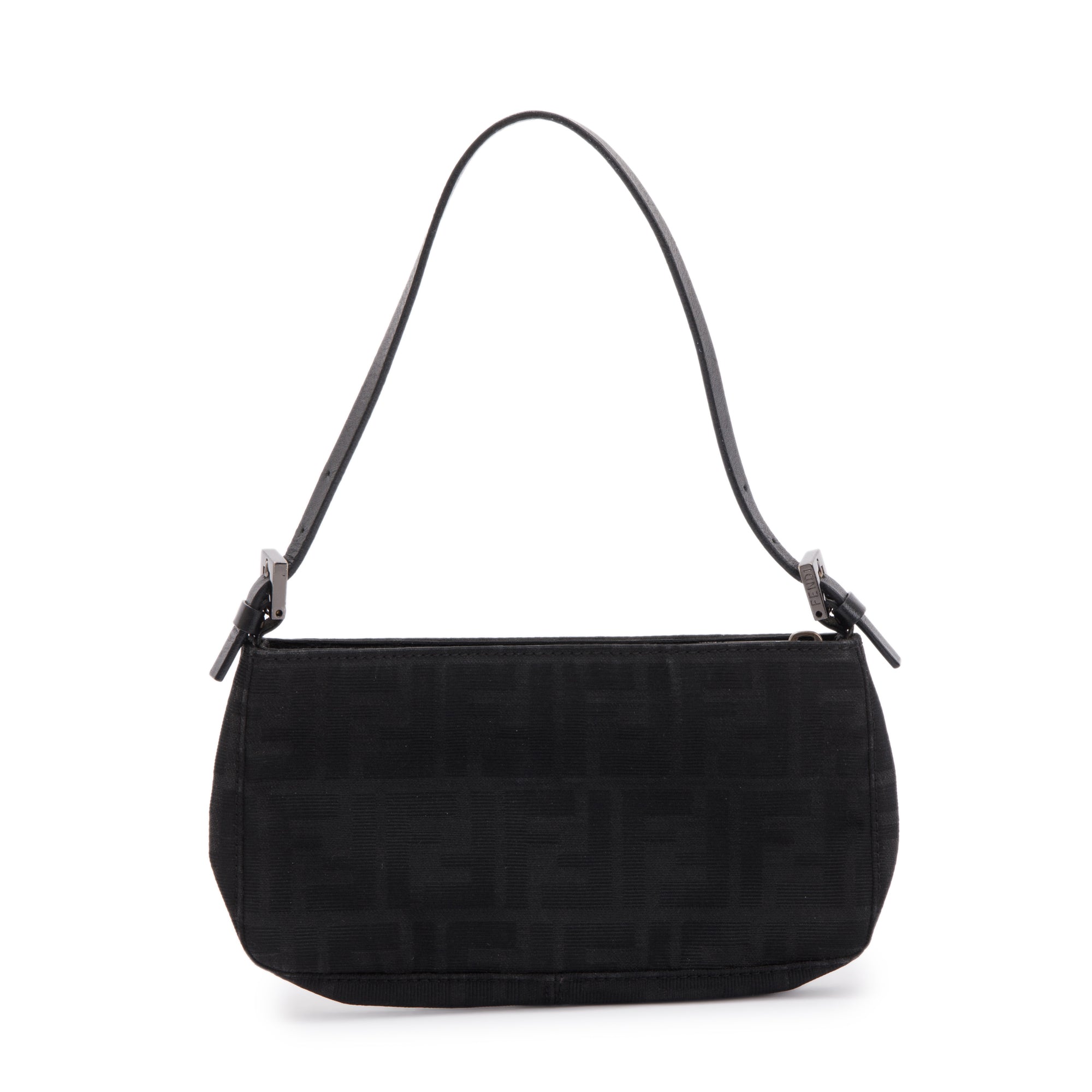Fendi Black FF Zucca Canvas Pochette