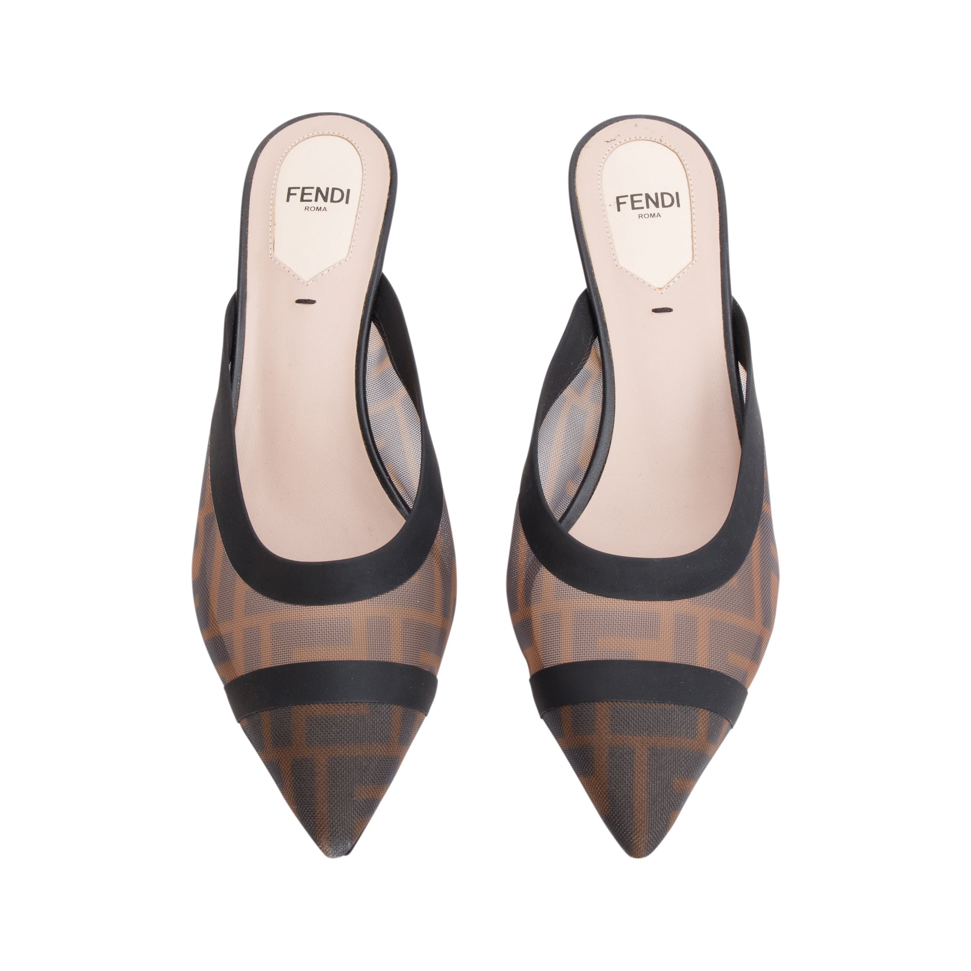Fendi Black FF Zucca Colibri Mesh Pumps, Size 37 w/ Box
