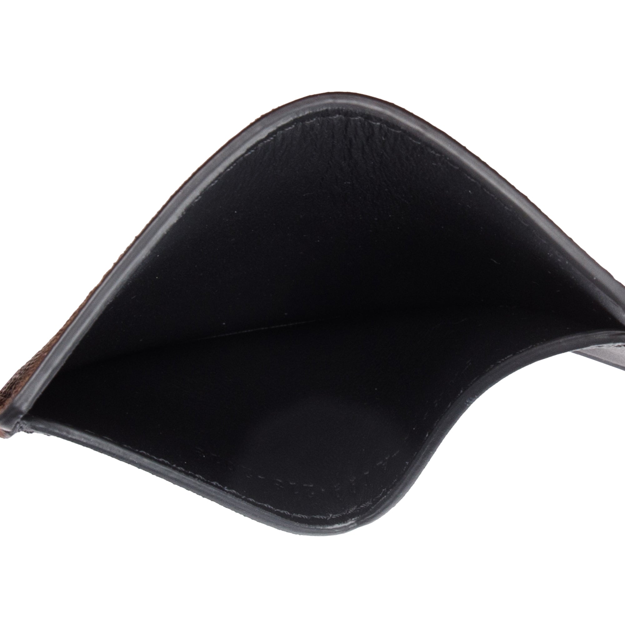 Fendi Black Leather FF Zucca Canvas Card Case w/ Box