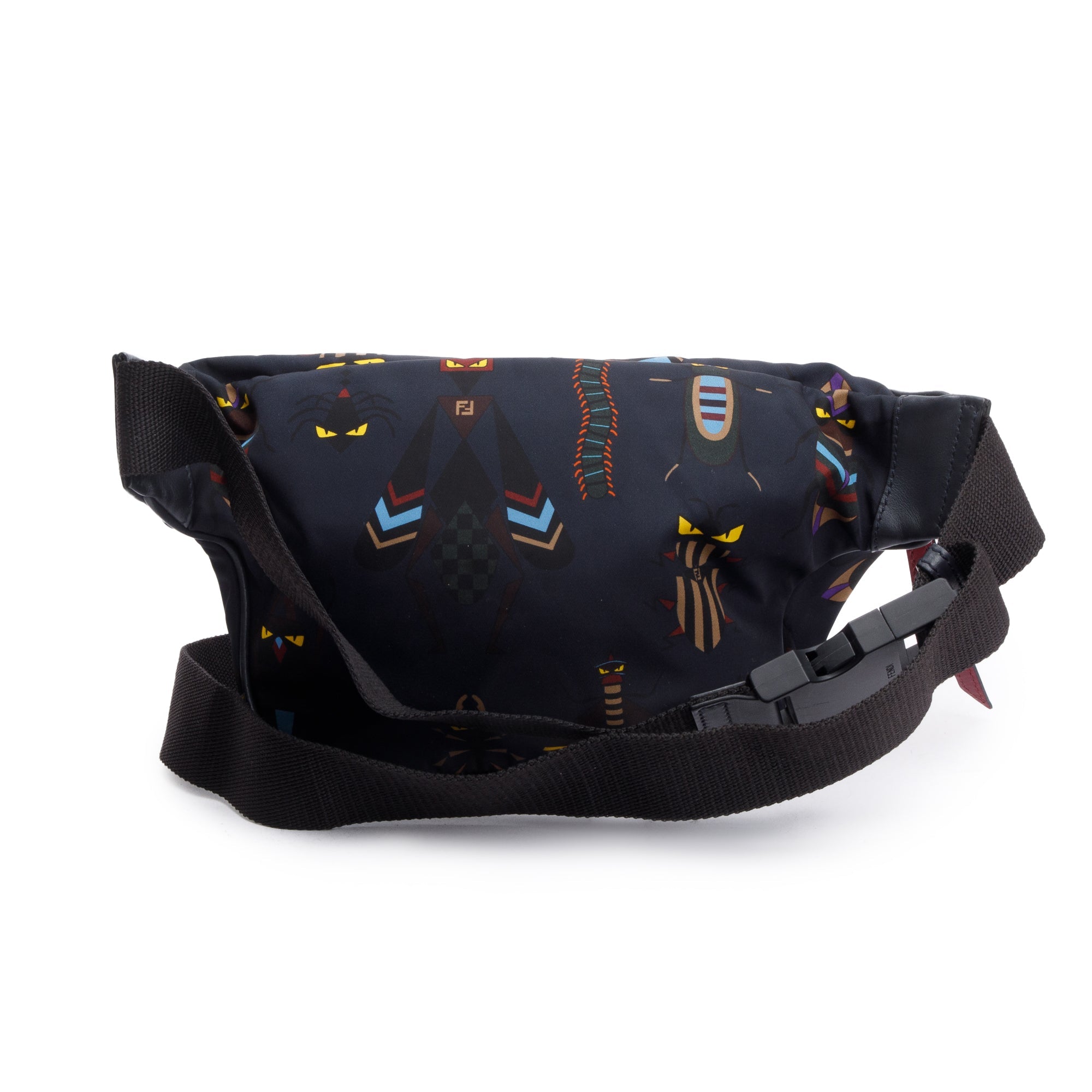 Fendi Black Nylon Bugs Motif Belt Bag