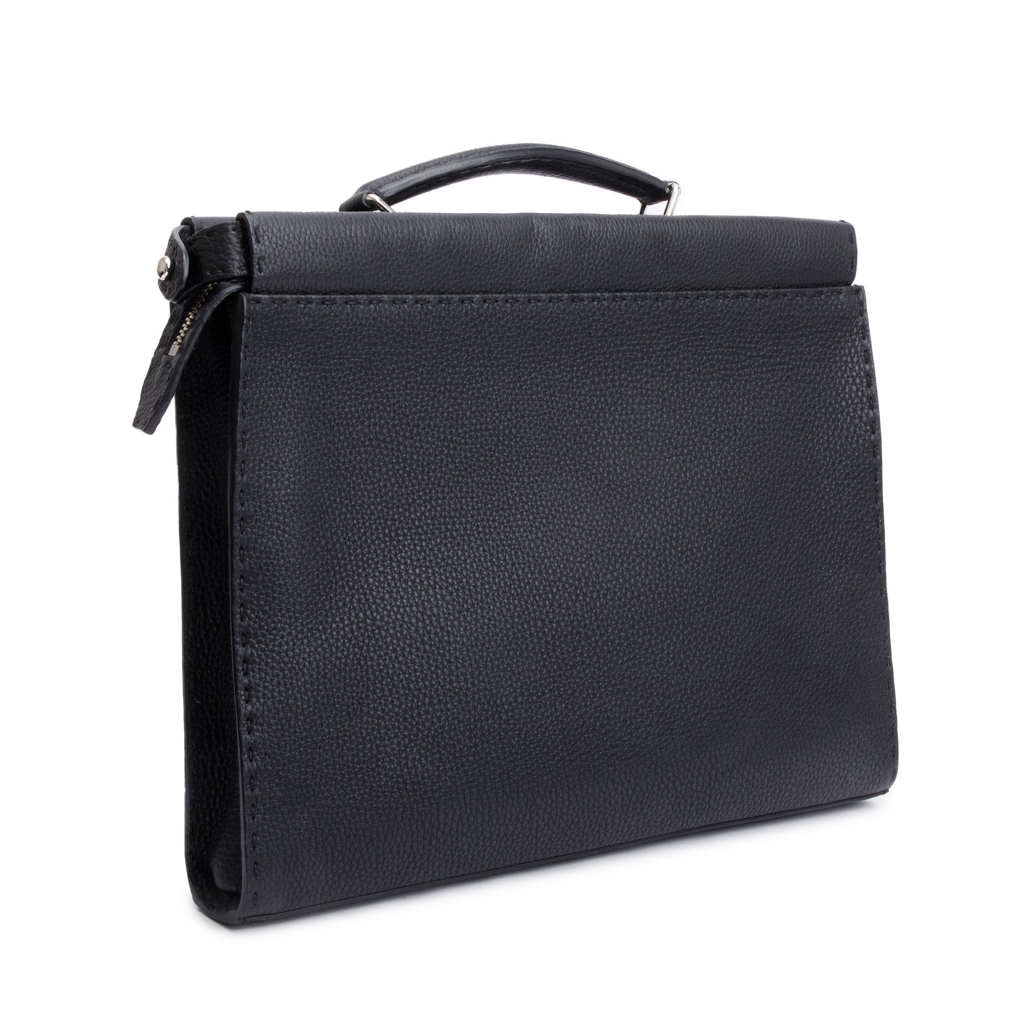 Fendi Black Selleria Leather Monster Peekaboo ISeeU Medium Briefcase w/ Strap