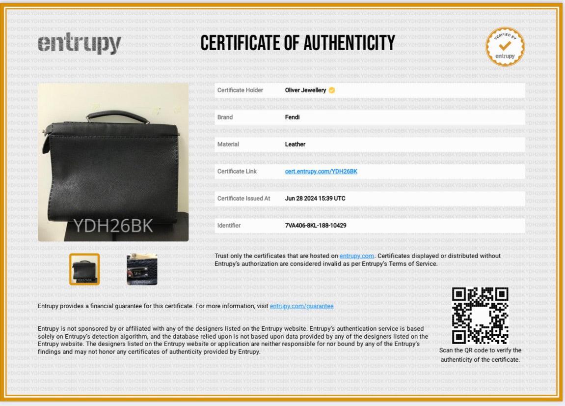 Fendi Black Selleria Leather Monster Peekaboo ISeeU Medium Briefcase w/ Strap