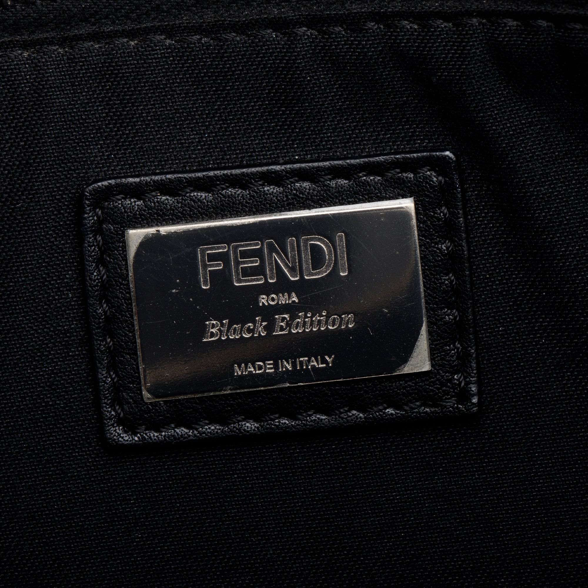 Fendi Black Vitello Dolce Flowerland Small By the Way Boston Bag w/ Flowerland Strap