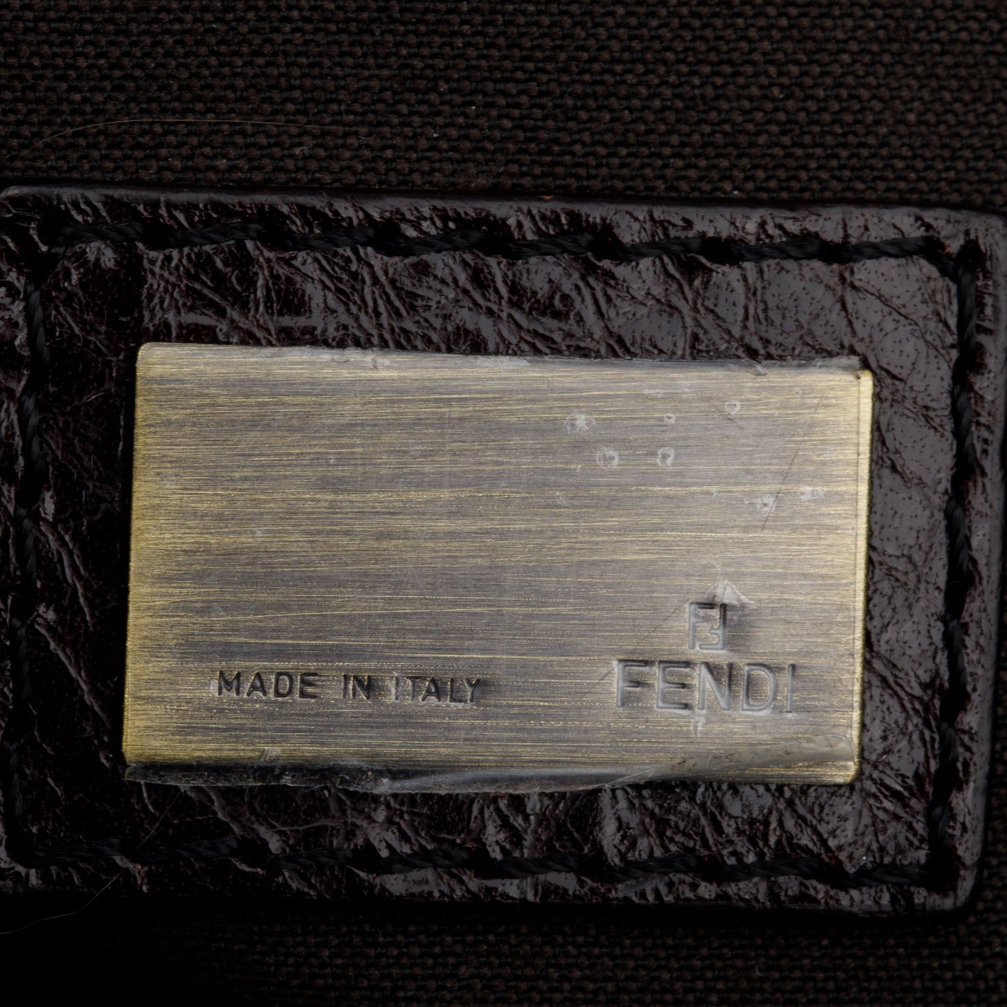 Fendi Black/Brown Calfskin Leather Small Palazzo Drawstring Bucket Bag