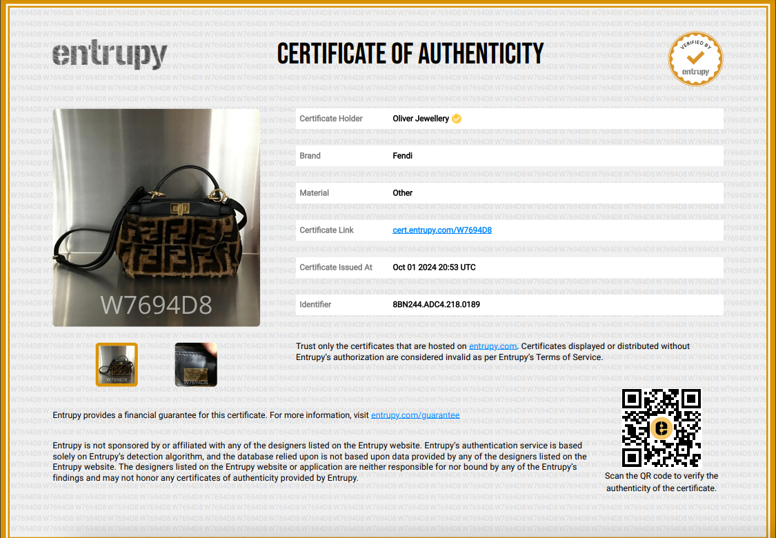 Fendi Black/Brown Shearling Nappa Macro FF 1974 Mini Peekaboo Bag w/ Box