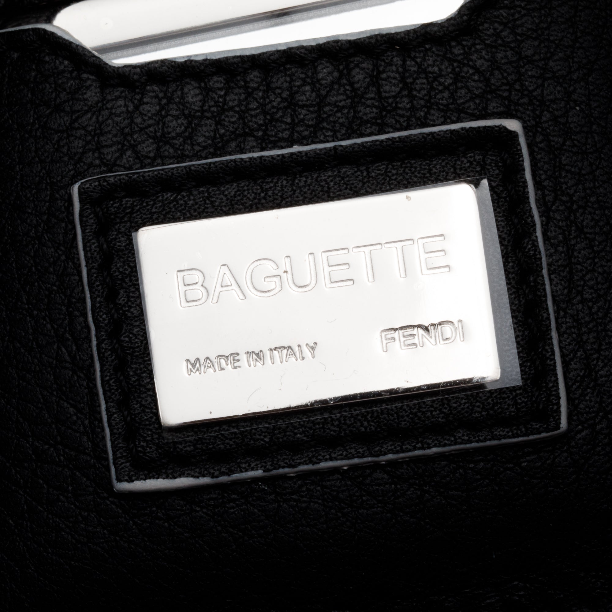 Fendi Black/Yellow Calf Leather Monster Eye Convertible Baguette Bag w/ Strap & Box