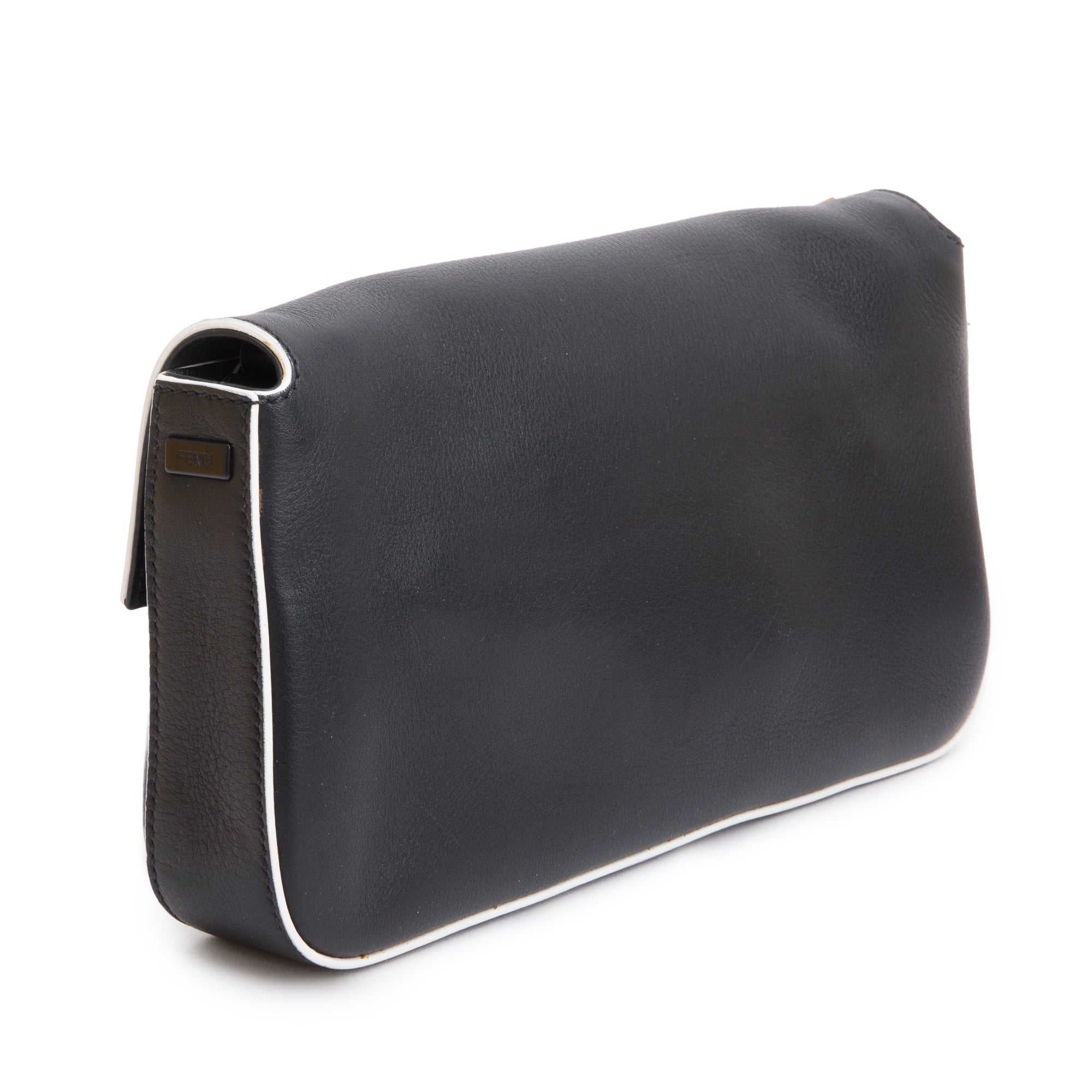 Fendi Black/Yellow Calf Leather Monster Eye Convertible Baguette Bag w/ Strap & Box