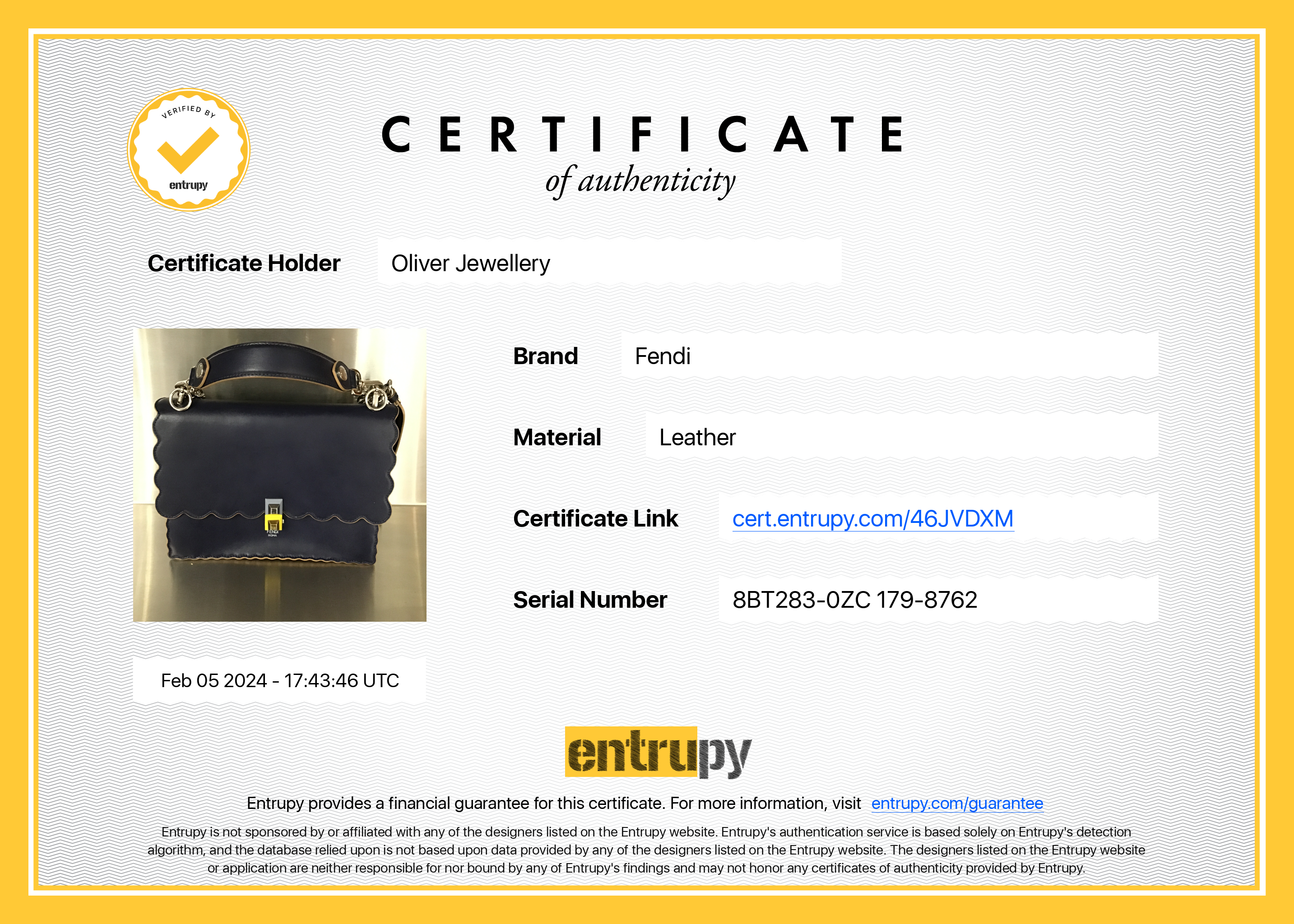 Fendi Blue Calfskin Leather Scalloped Studded Kan I Shoulder Bag