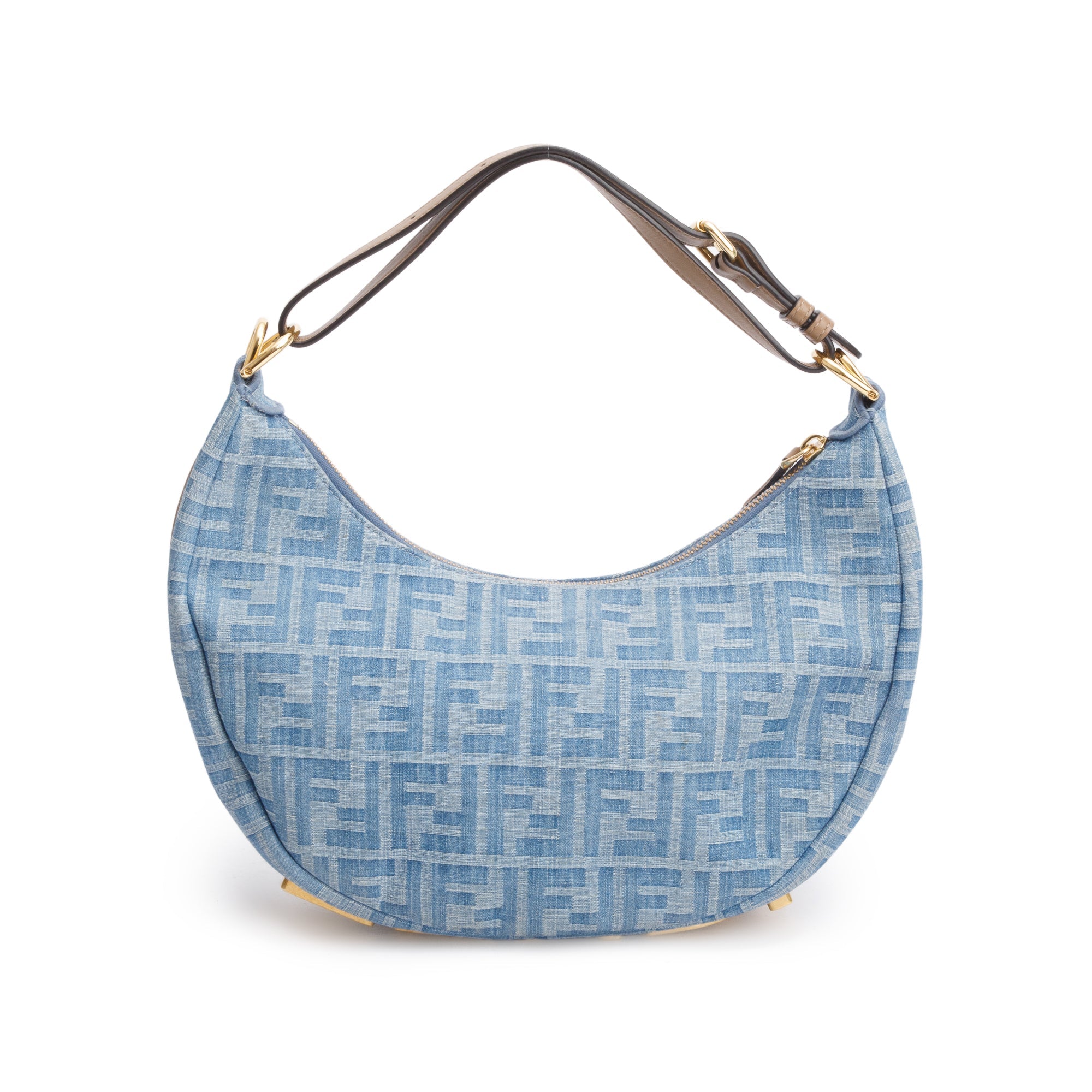 Fendi Blue FF Denim Small Fendigraphy Bag