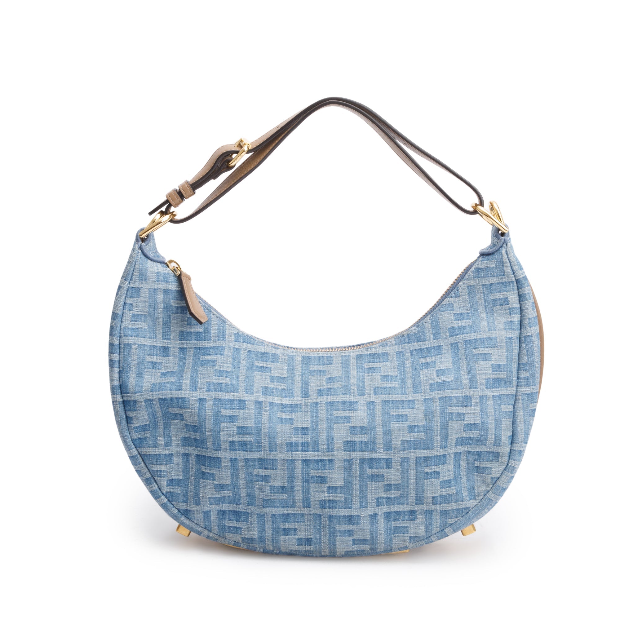 Fendi Blue FF Denim Small Fendigraphy Bag