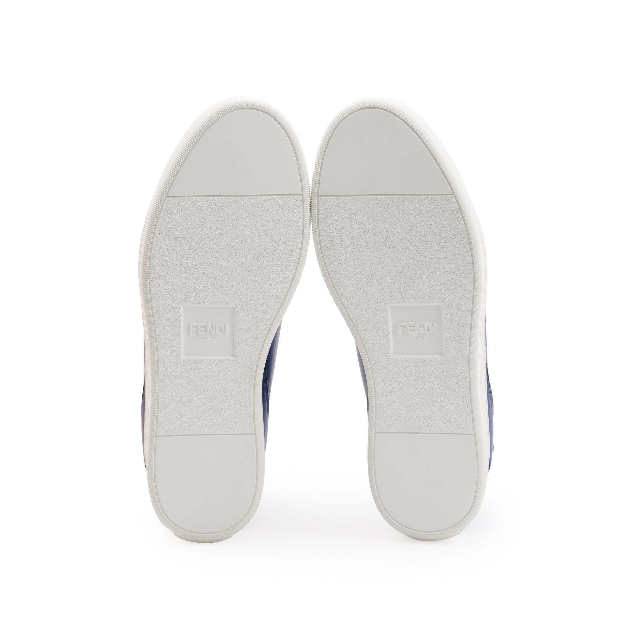 Fendi Blue Leather Sneakers, Size 10 w/ Box