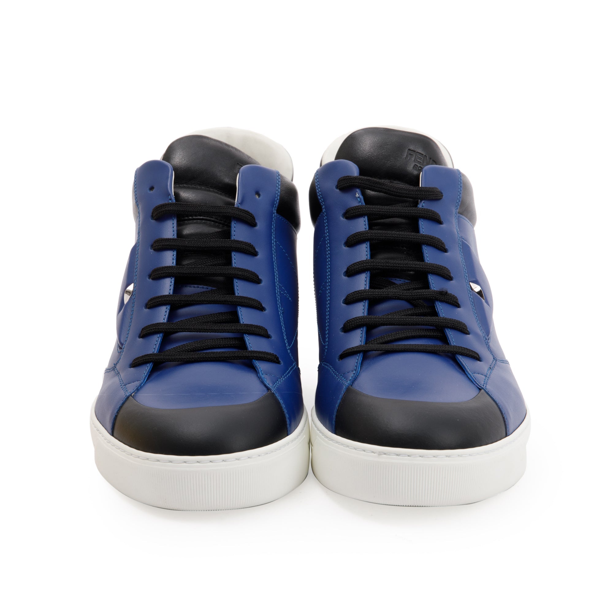 Fendi Blue Leather Sneakers, Size 10 w/ Box