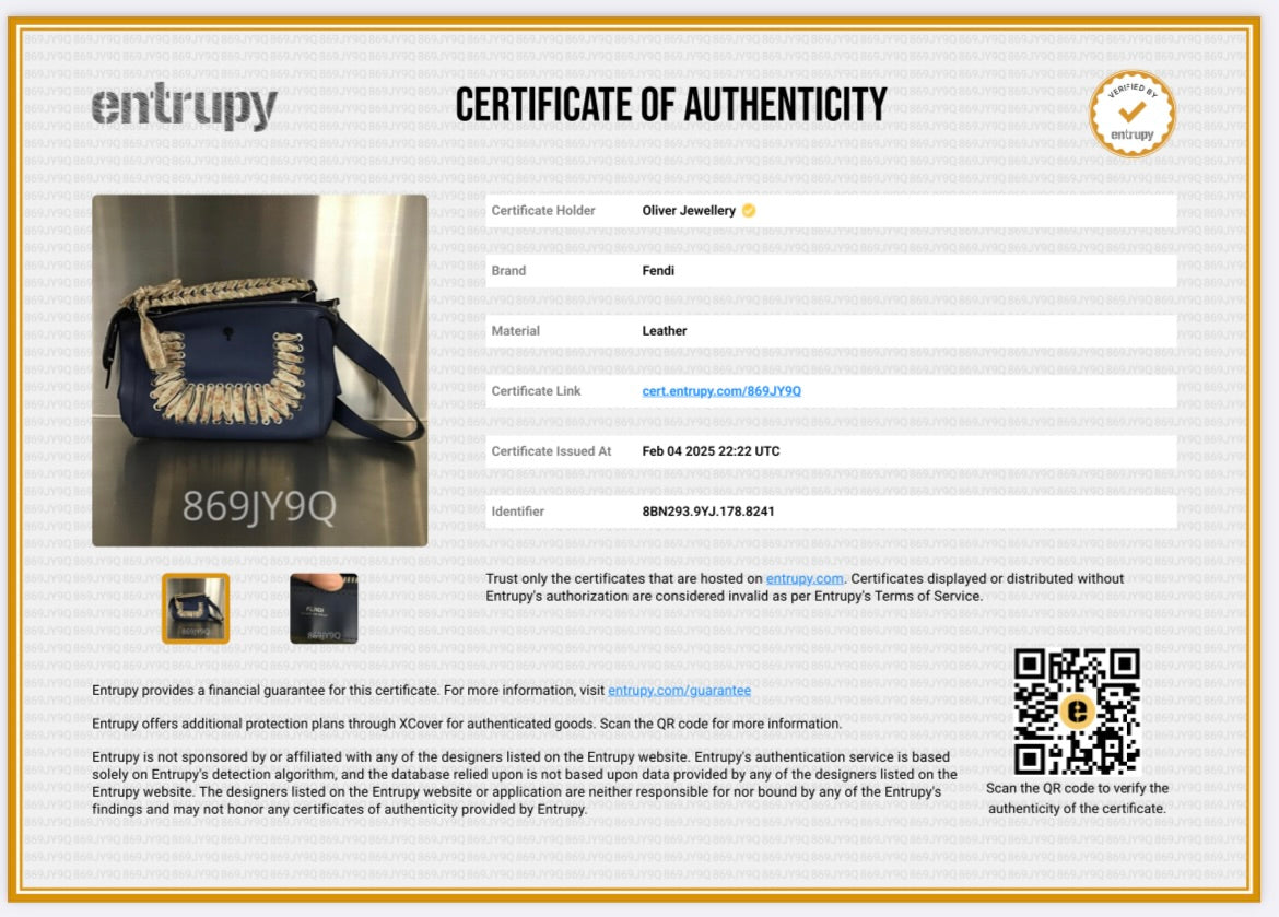 Fendi Blue Vitello Leather Baltico Ribbon Lace Up DotCom Satchel