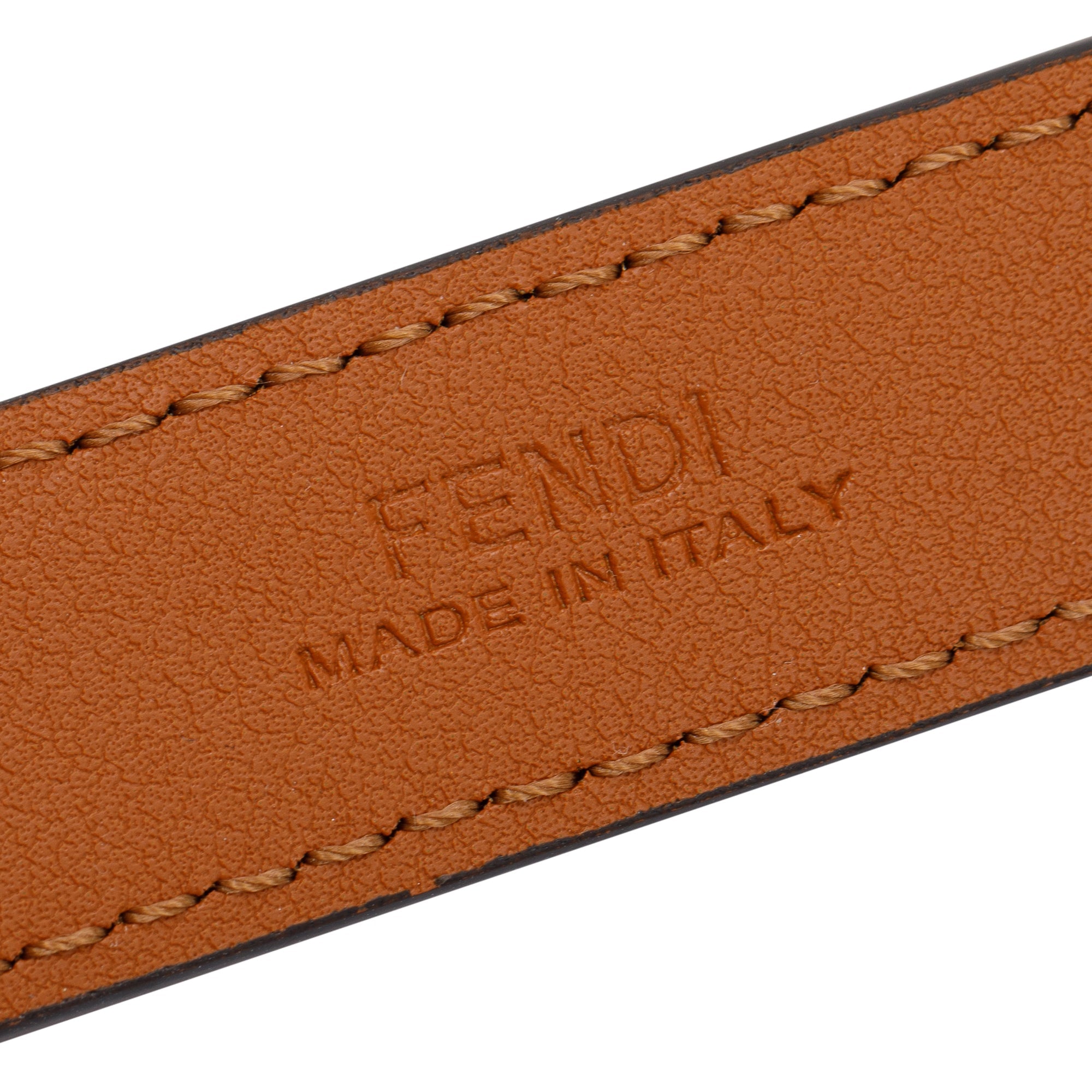 Fendi Brown Calfskin Leather FF Belt 85 34