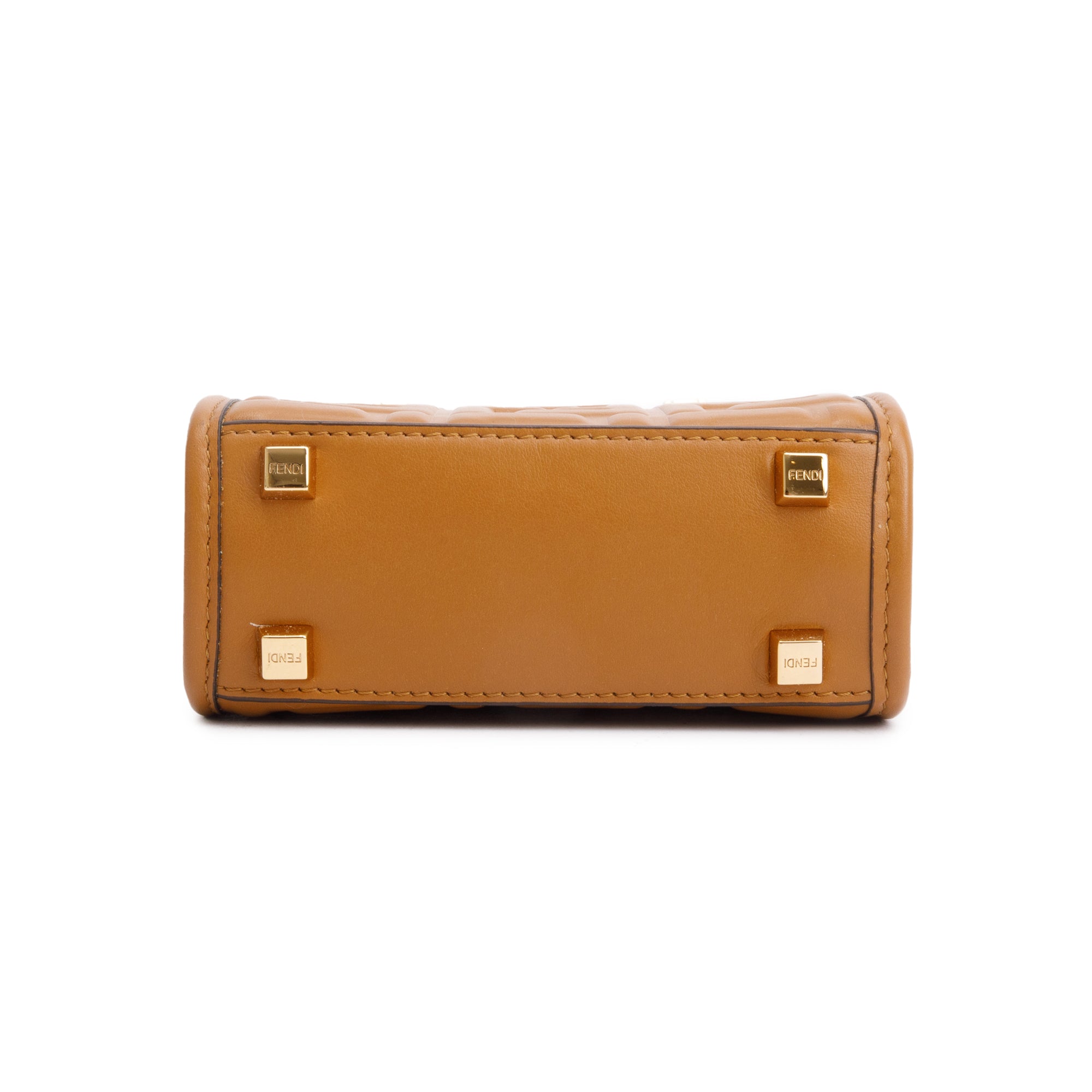 Fendi Brown FF Embossed Leather Mini Sunshine Shopper Tote