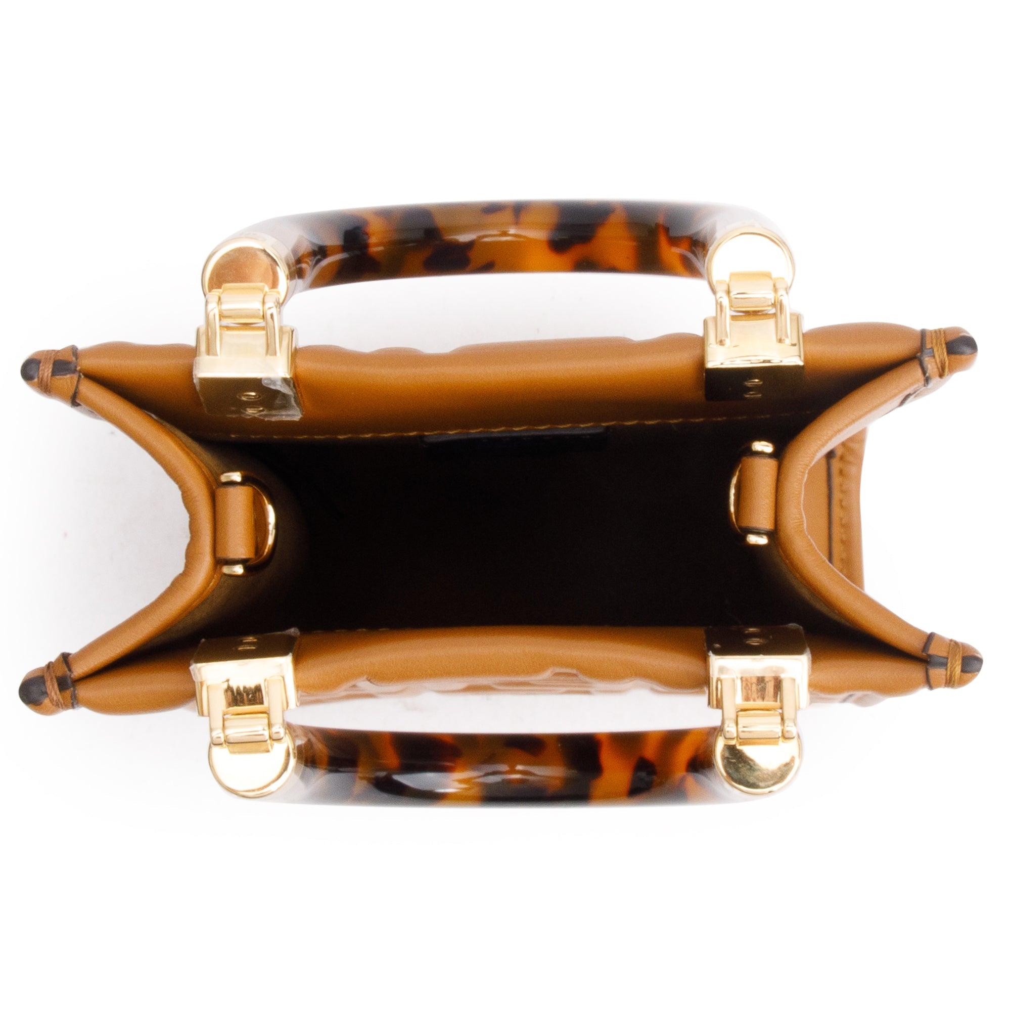 Fendi Brown FF Embossed Leather Mini Sunshine Shopper Tote