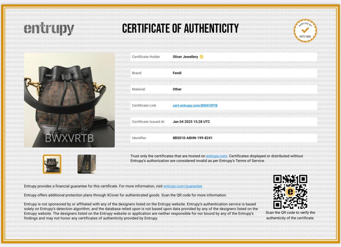 Fendi Brown FF Mesh Leather Trimmed Mini Mon Tresor Bucket Bag