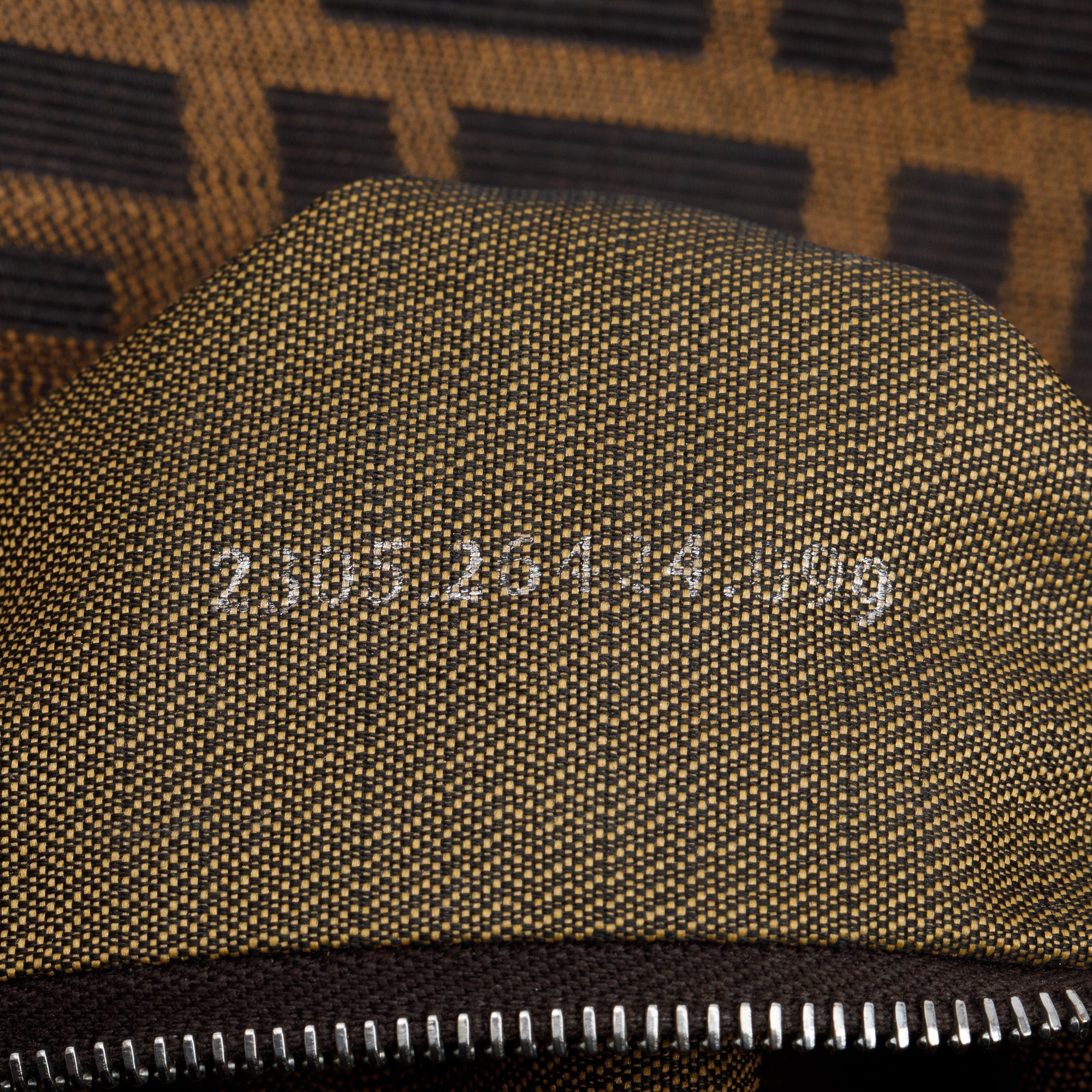 Fendi Brown FF Zucca Canvas Brown Leather Trim Baguette Shoulder Bag