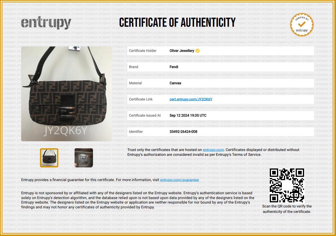 Fendi Brown FF Zucca Canvas Brown Leather Trim Baguette Shoulder Bag