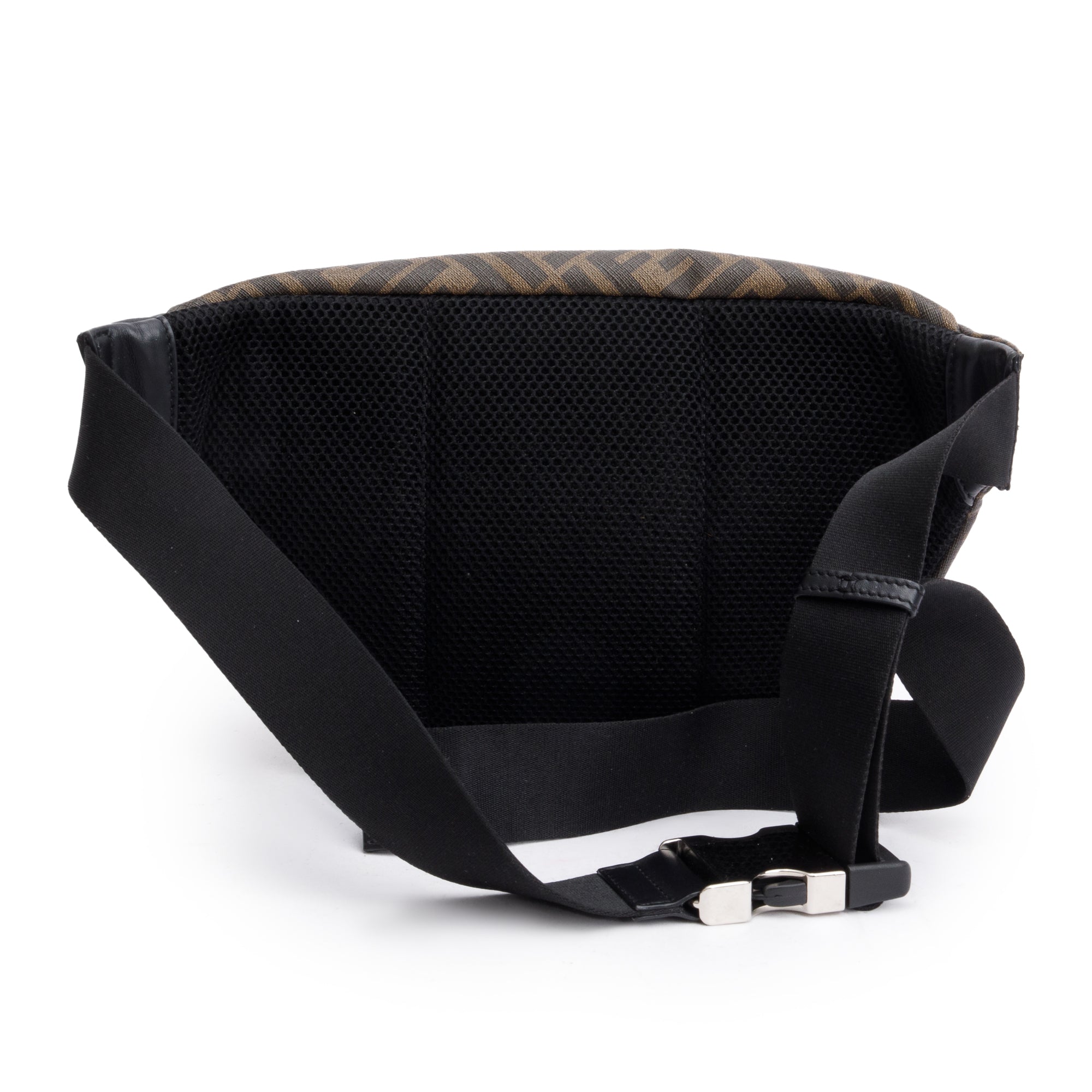 Fendi Brown FF Zucca Canvas Calfskin Leather 1974 Diagonal Belt Bag