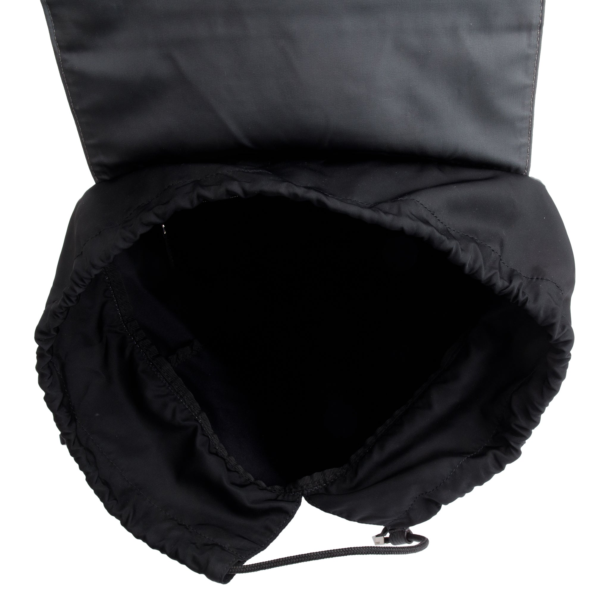 Fendi Brown FF Zucca Embossed Suede Grey Nylon Medium Fendiness Roma Backpack